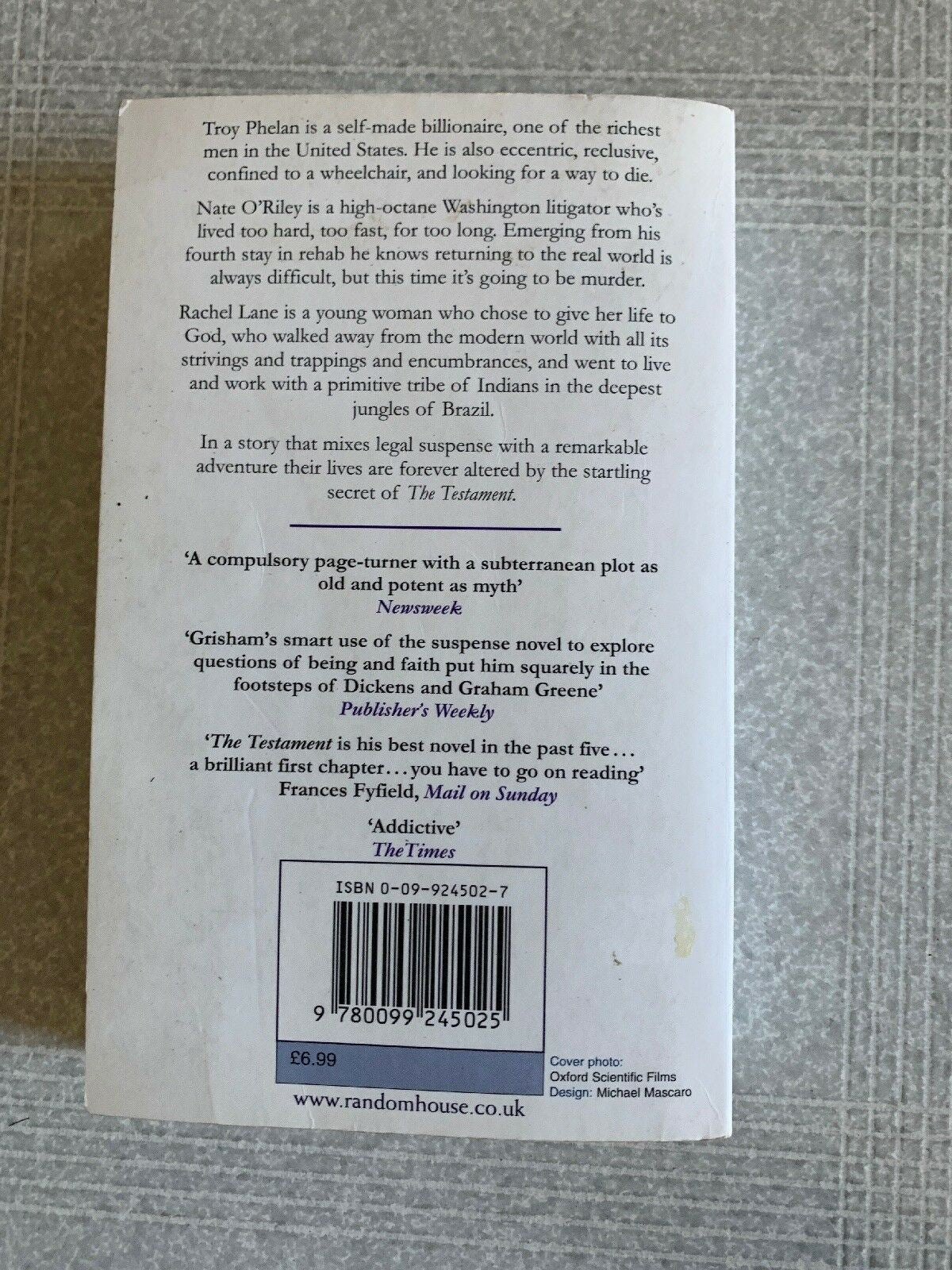 The Testament by John Grisham (Paperback, 1999)