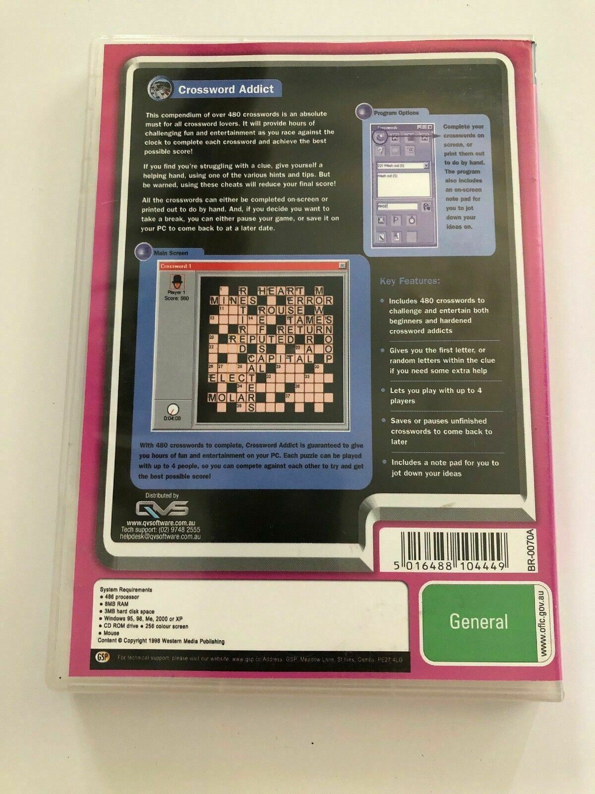 Crossword Addict - PC Windows Game - over 480 puzzles
