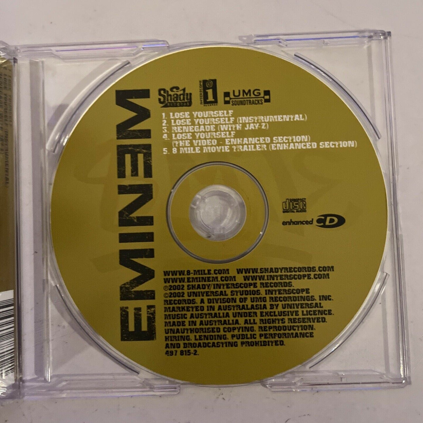 Eminem – Lose Yourself CD 2002 Single