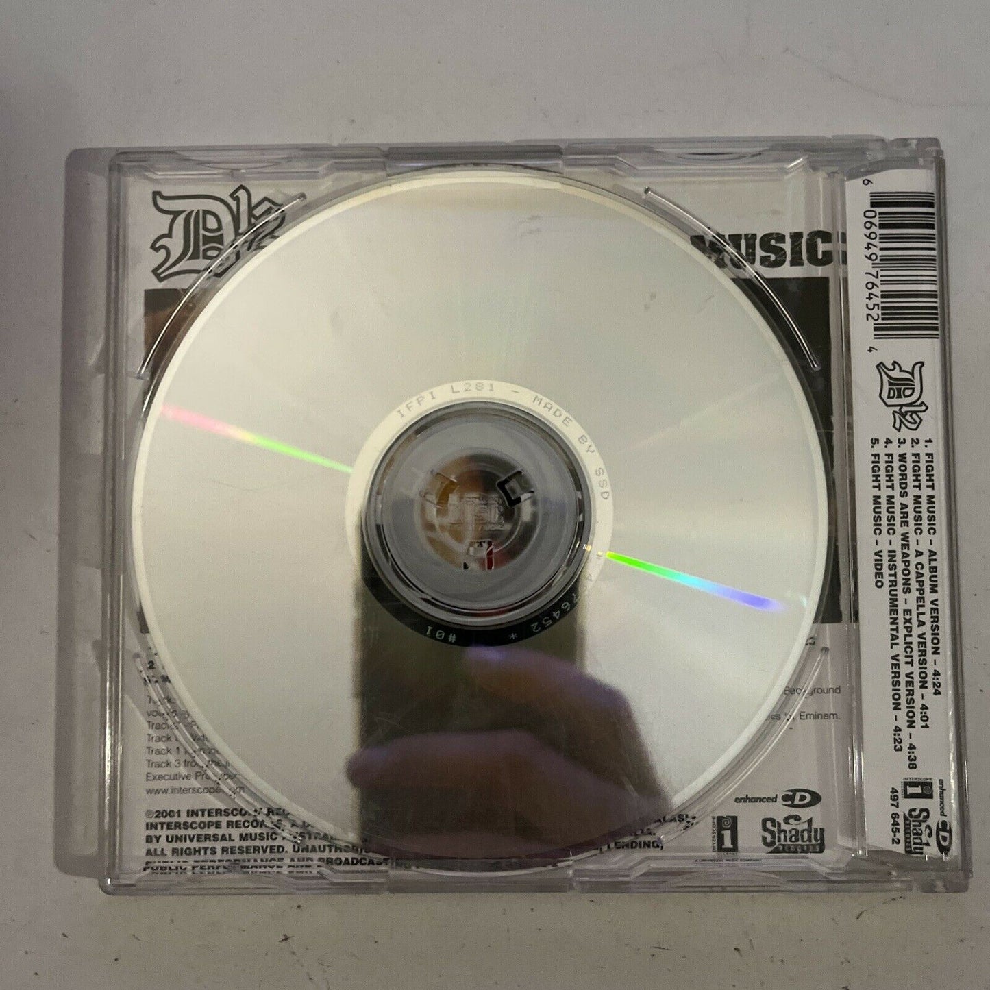 D12 ‎– Fight Music - CD 2001 Maxi-Single Enhanced KON ARTIS Cover