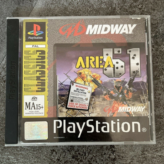 Area 51 - PlayStation PS1 PAL Game - Light Gun Compatible