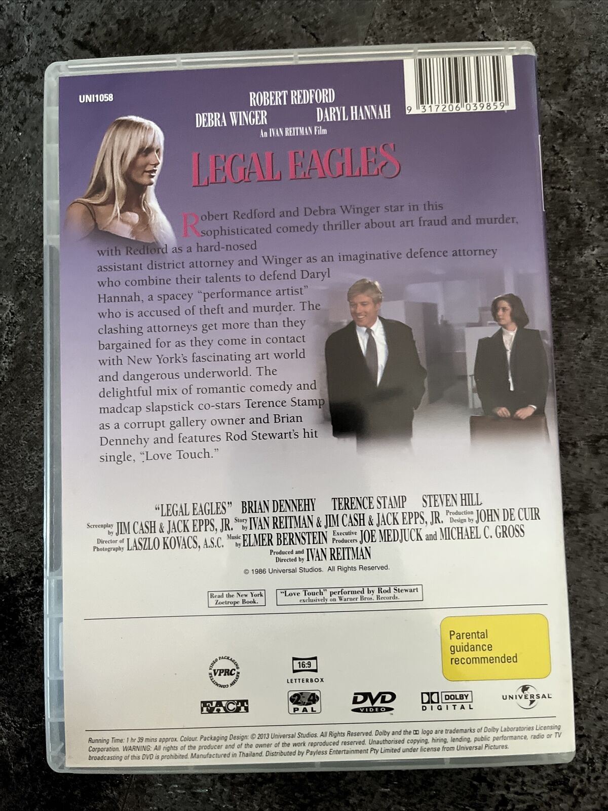 Legal Eagles (DVD, 1986) Robert Redford, Debra Winger, Daryl Hannah. Region 4