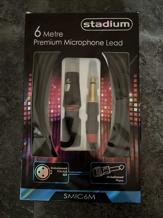 6 Metre Premium Microphone Lead XLR to PHONO
