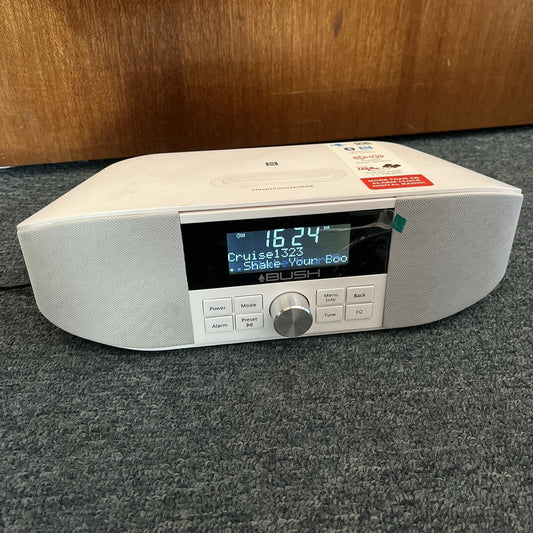 Bush DAB+ Alarm Clock Radio Aurora White Digital Radio Bluetooth NFC USB