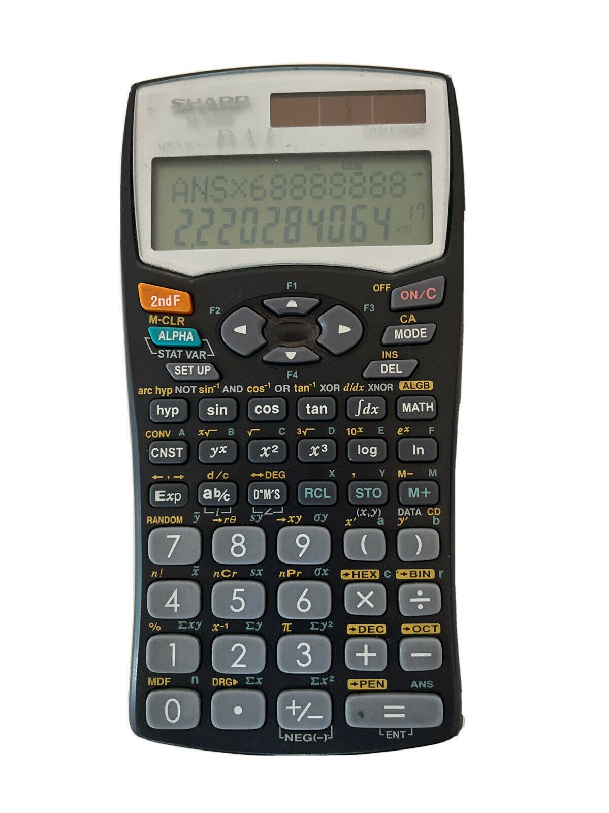 SHARP EL-506W Scientific Calculator Advanced D.A.L. Twin Power Solar & Battery