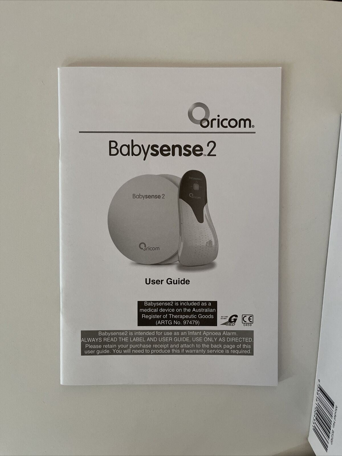 Oricom BabySense 2 : Infant Breathing Movement Monitor - Missing Battery Lid