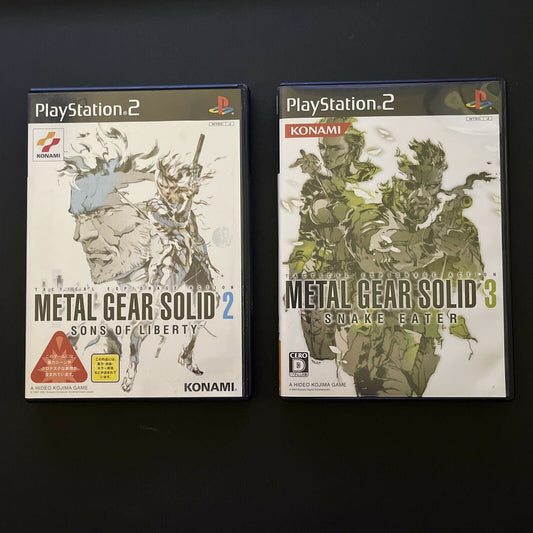 Metal Gear Solid 2 & 3 - PS2 Playstation NTSC-J Japan Game w Manual