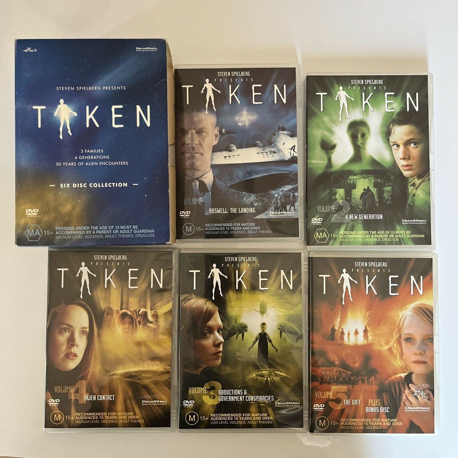 Taken Steve Spielberg Complete Mini Series DVD 2002 Region 4 taken-steve-spielberg-complete-mini-series-dvd-2002-region-4