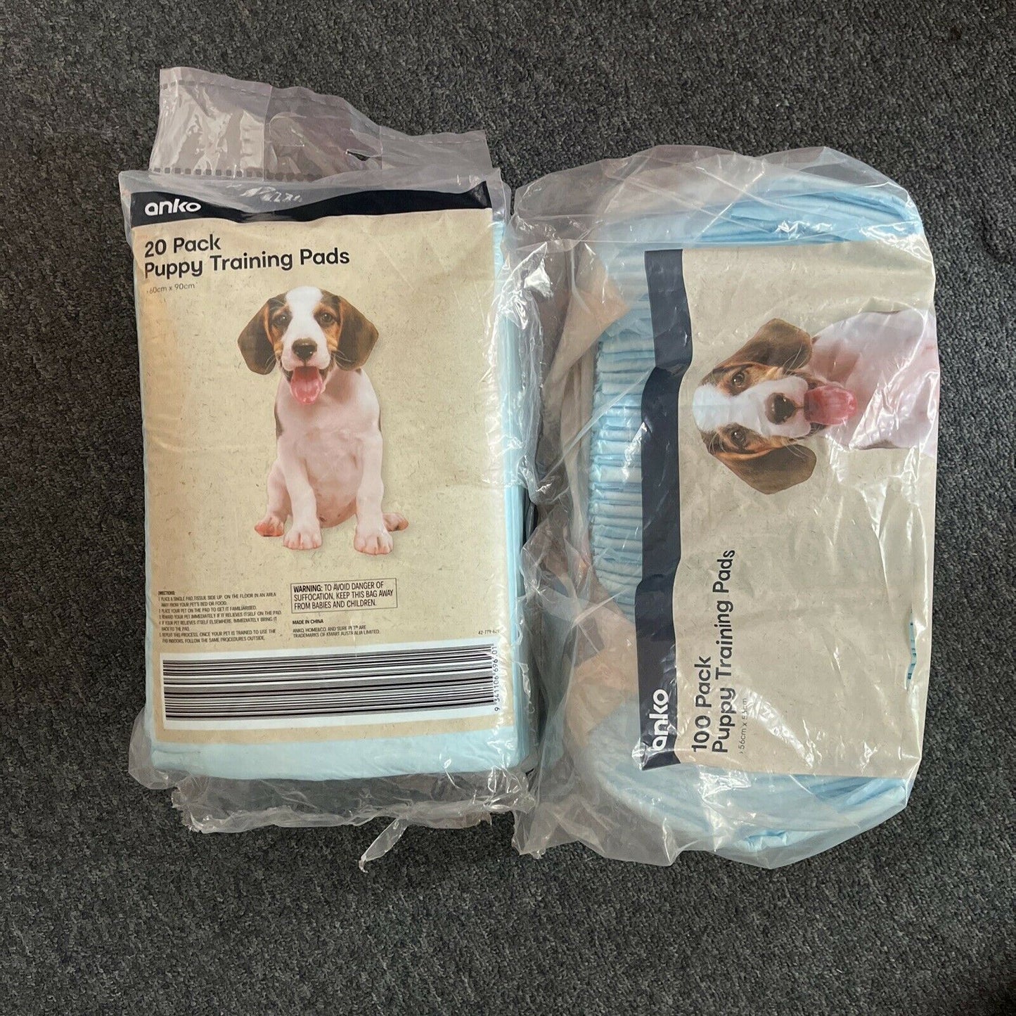 Anko  Pet Puppy Dog Toilet Training Pads - 56x56cm 50 Piece + 60x90cm 20x piece