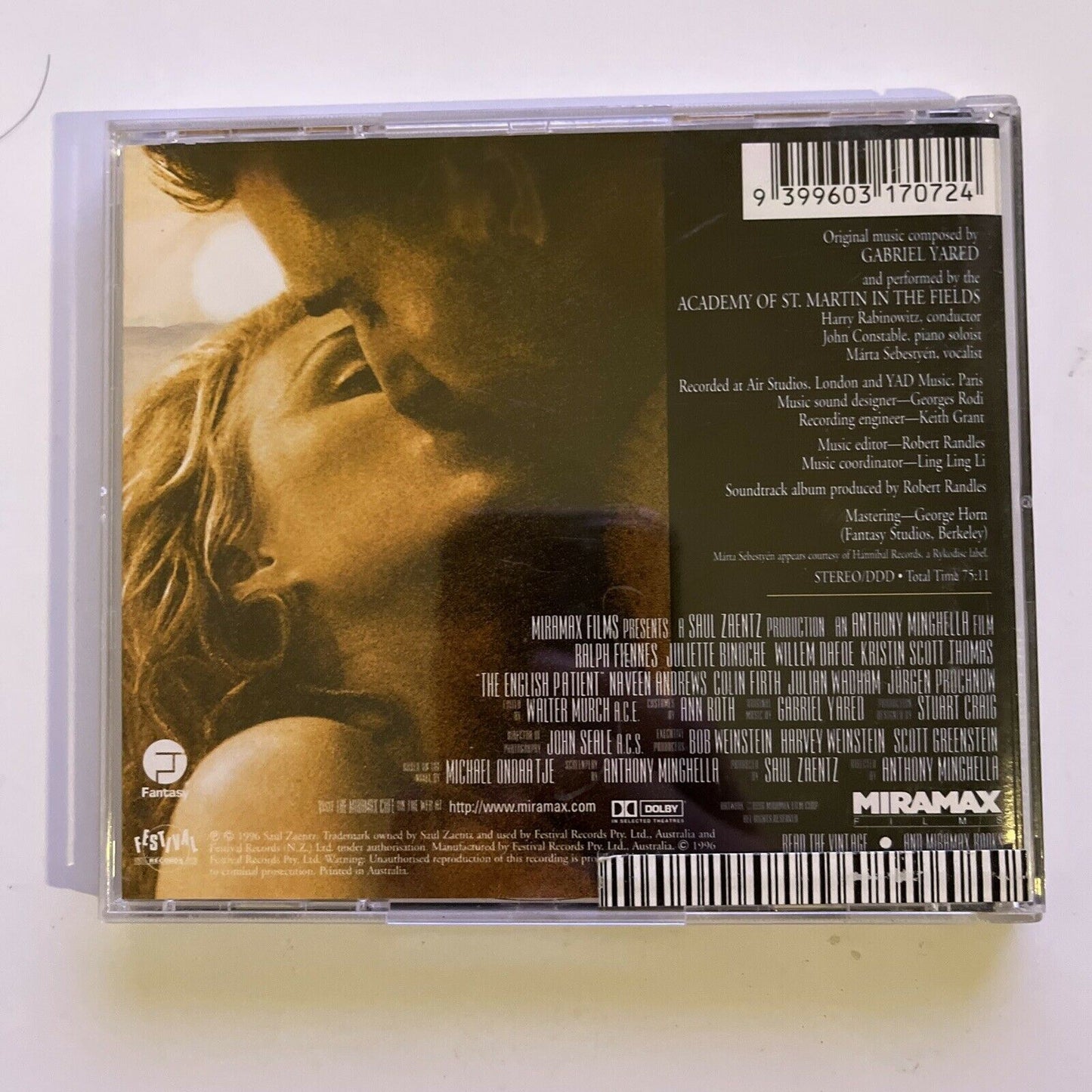 The English Patient (Original Soundtrack Recording) CD 1996 Album