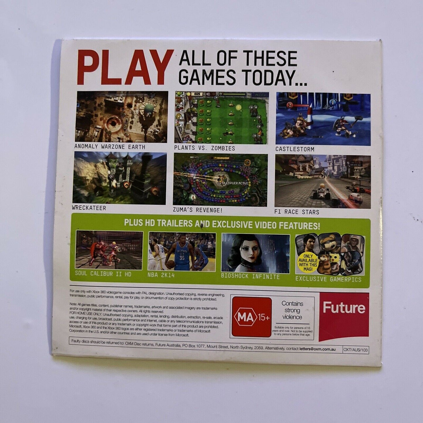 Microsoft Xbox 360 Magazine Issue 103 February 2014 Demo Disc PAL Games