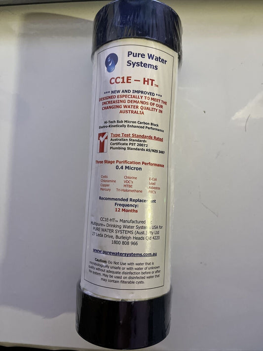 *New Sealed* Pure Water Systems CC1E-HT  Carbon Block 0.4 Micron Water Filter