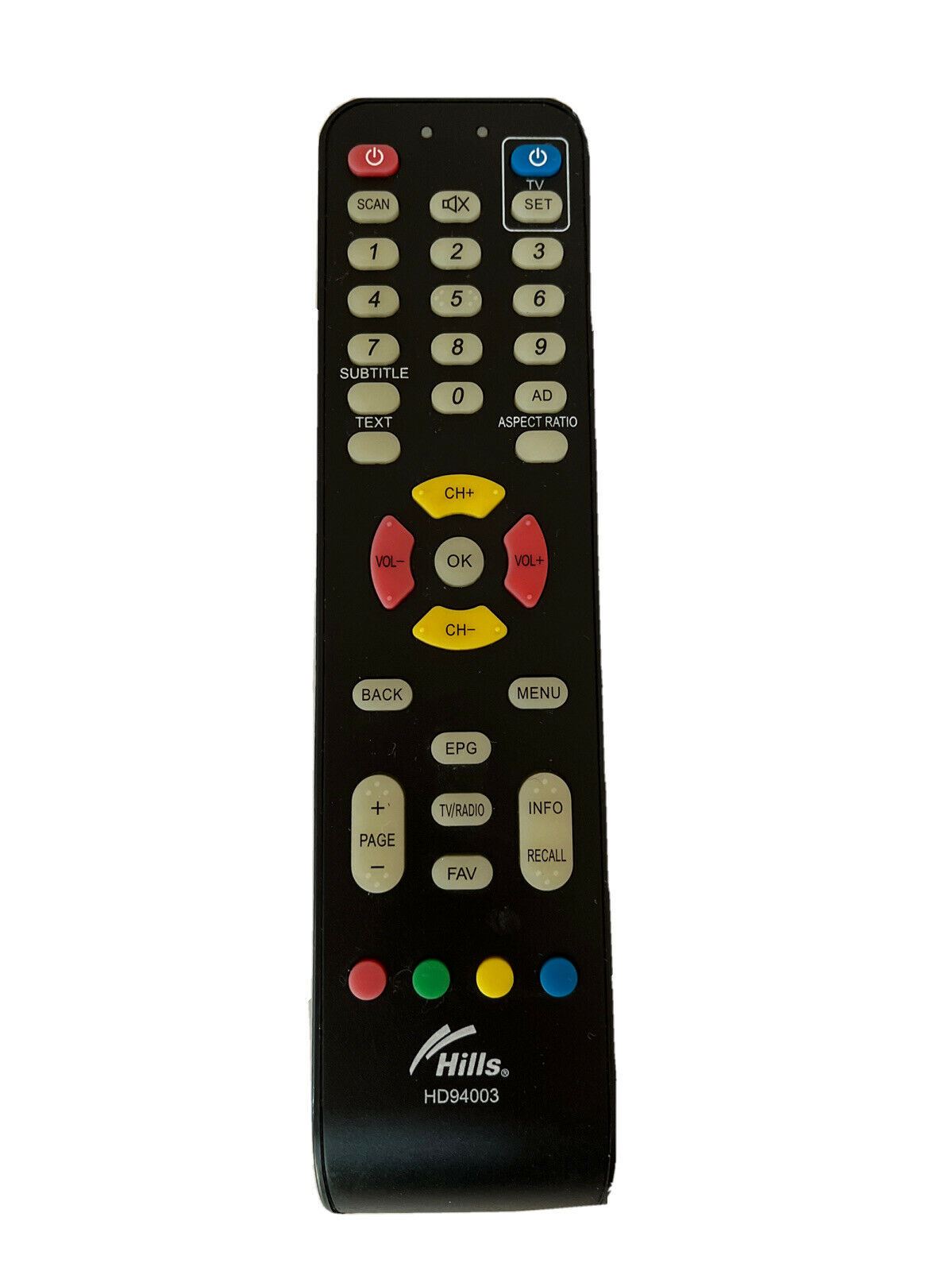 Genuine Hills HF94003 TV Remote Control