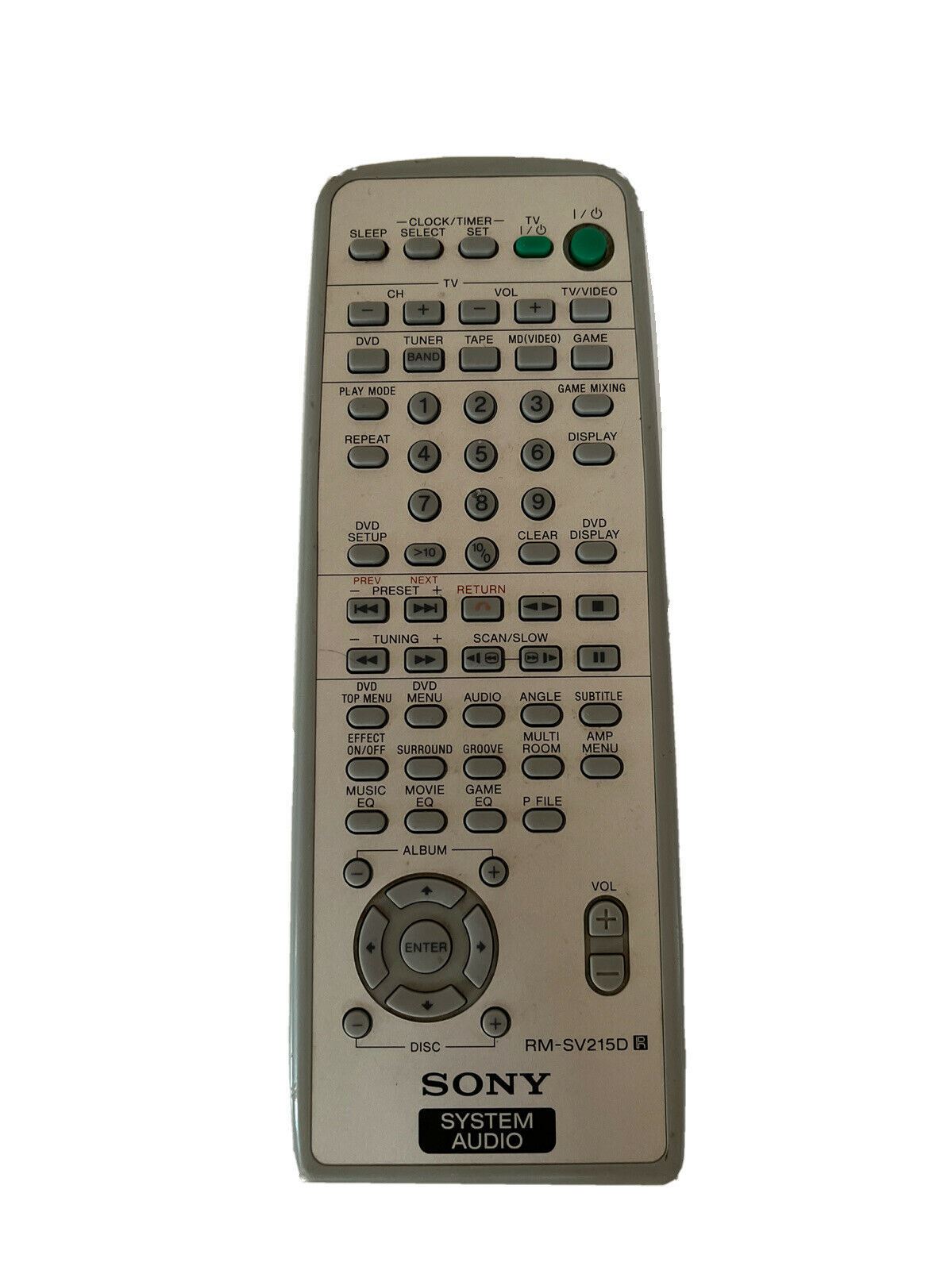Genuine Sony System Audio RM-SV215D Remote Control