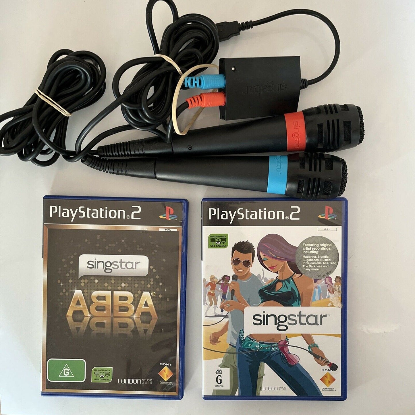 SingStar ABBA Bundle 2x Games + 2x Microphone - PlayStation PS2 PAL Game