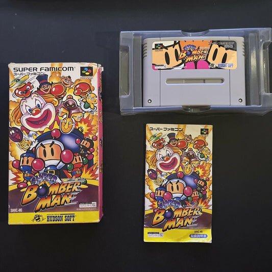 Super Bomberman - Nintendo Super Famicom SNES NTSC-J JAPAN Game, Box with Manual