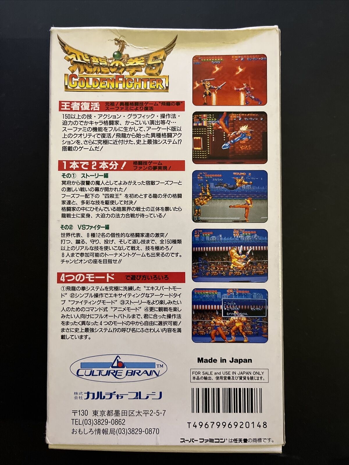 Hiryu no Ken S: Golden Fighter - Nintendo Super Famicom SNES NTSC-J JAPAN Game