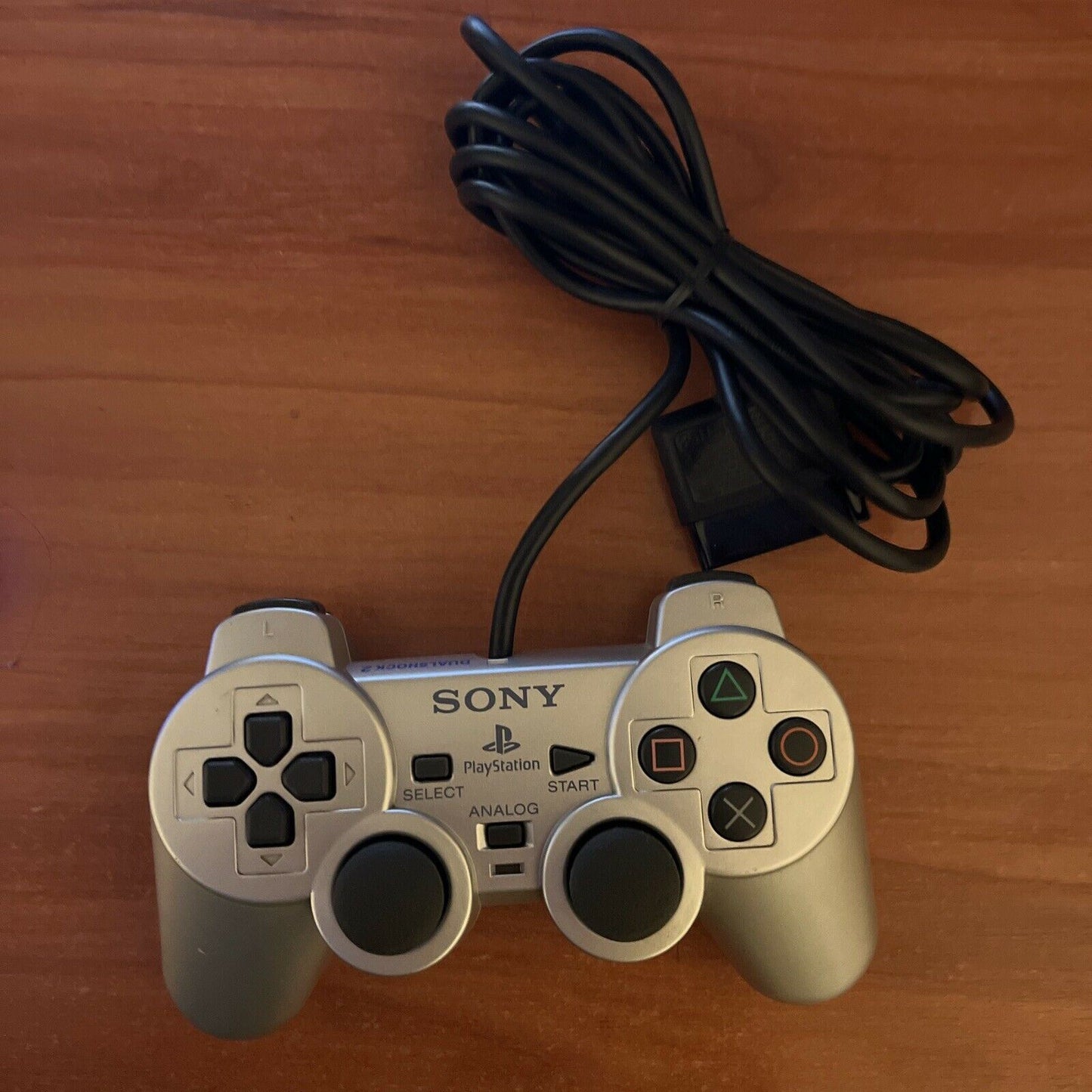 Genuine Official Sony PlayStation PS2 Dualshock Controller Silver - Rare