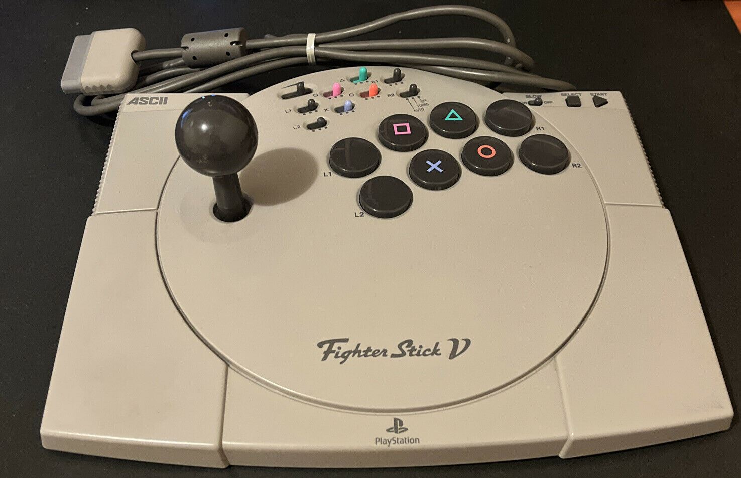 Sony PlayStation ASCII Fighter Stick V for PS1/PS2 Arcade Stick w Turb ...