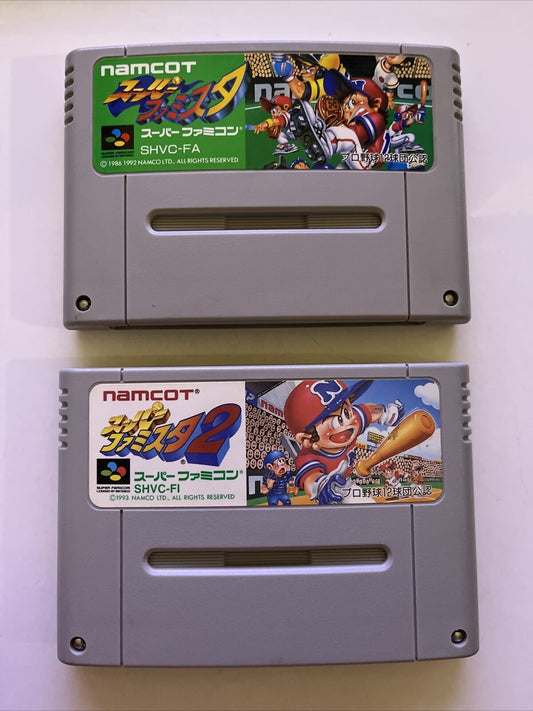 Super Famista Baseball 1 & 2 - Super Famicom Nintendo SNES NTSC-J JAPAN Game