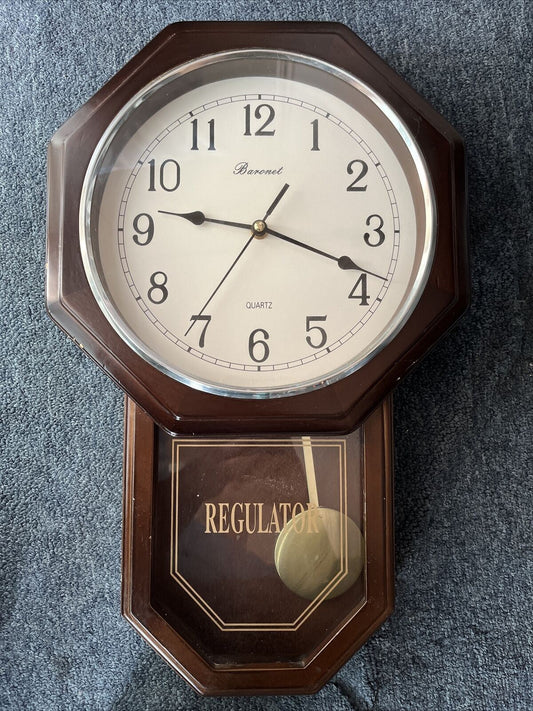 Baronet Regulator Wall Clock 45 X 28cm