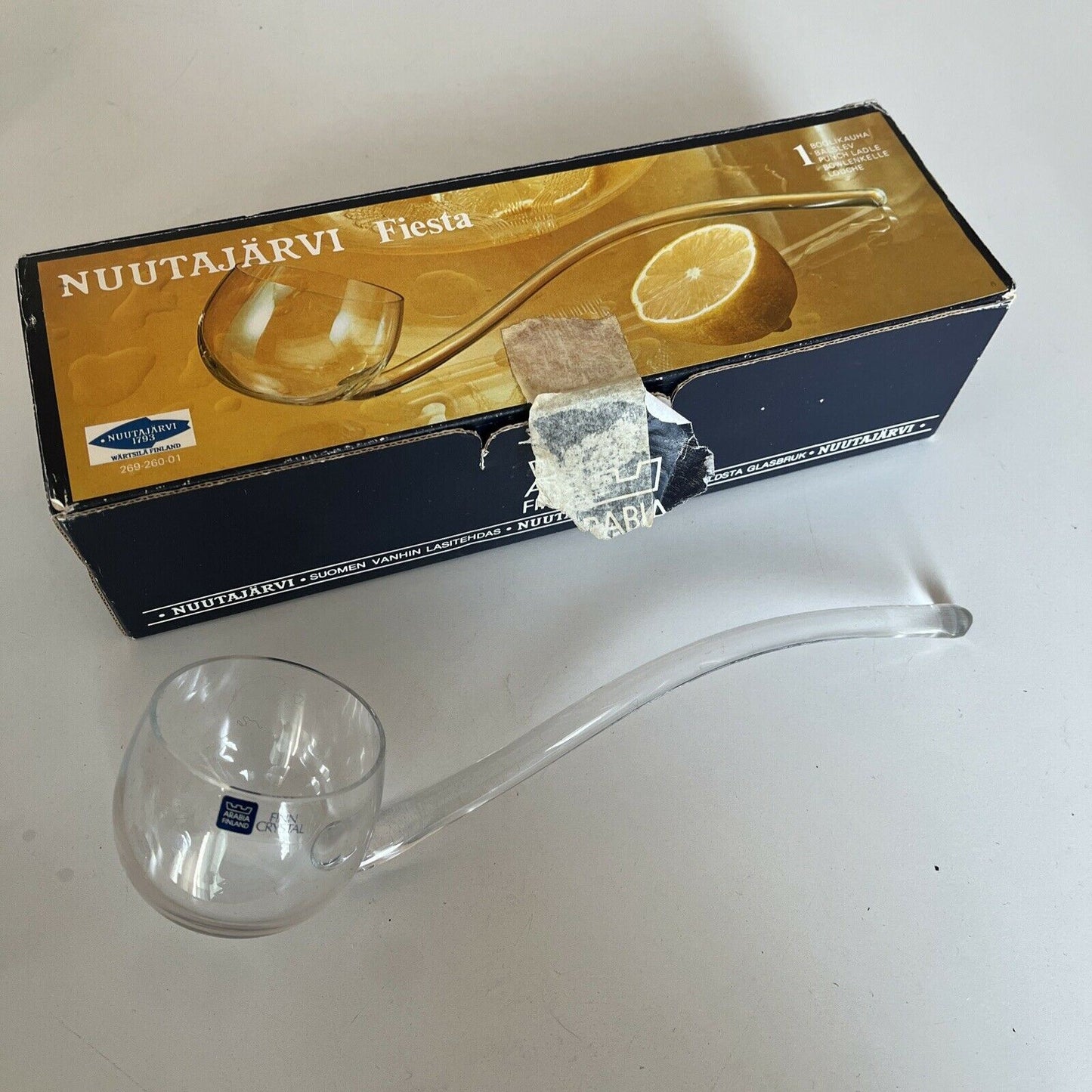 Nuutajavri Fiesta Fine Crystal Punch Ladle 27cm - Made in Finland