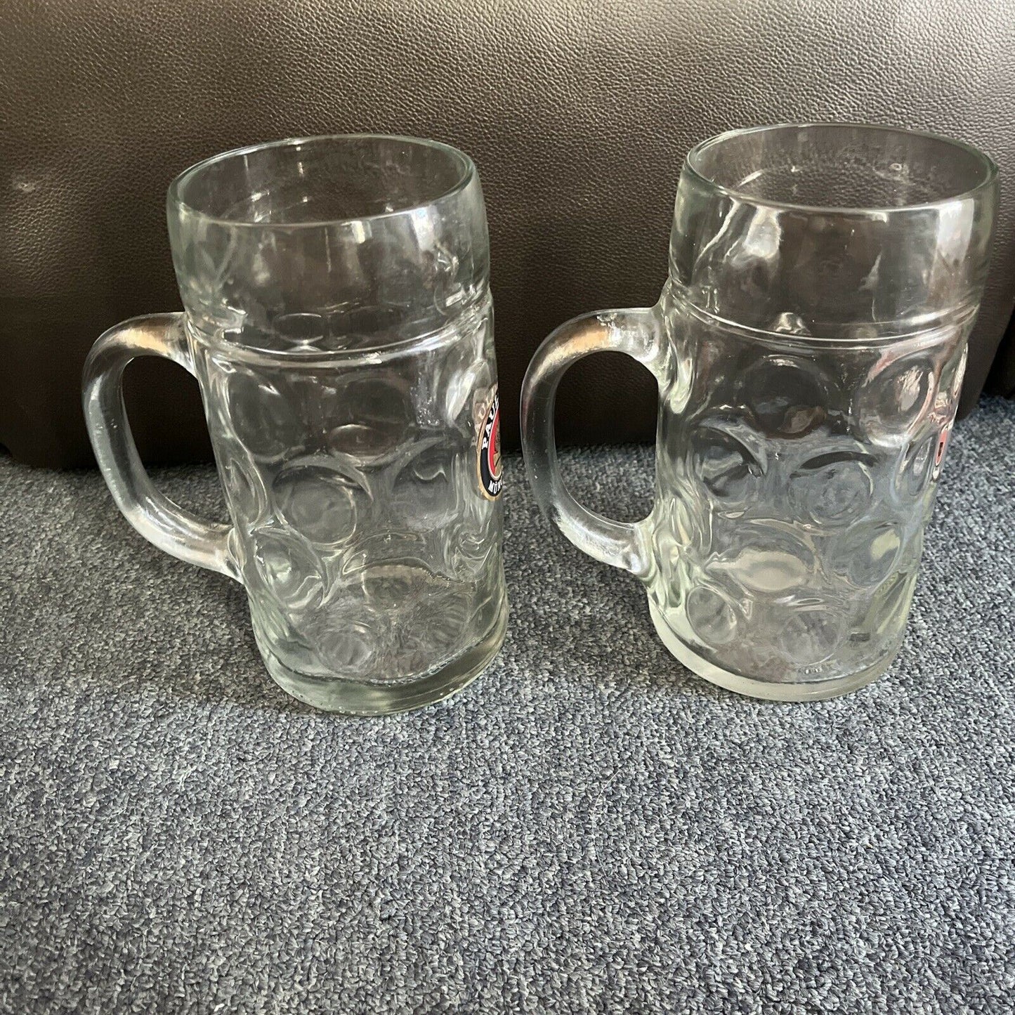 2x Paulaner Munchen 1L/ 2 Pint Glass Beer Mugs & Double Diamond Beer Mug 570 ml