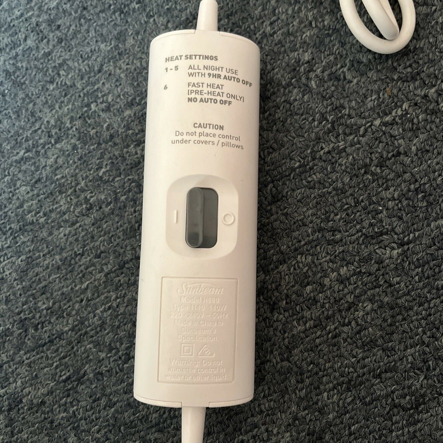 Genuine Sunbeam Model H600 Power Supply for Electric Blanket