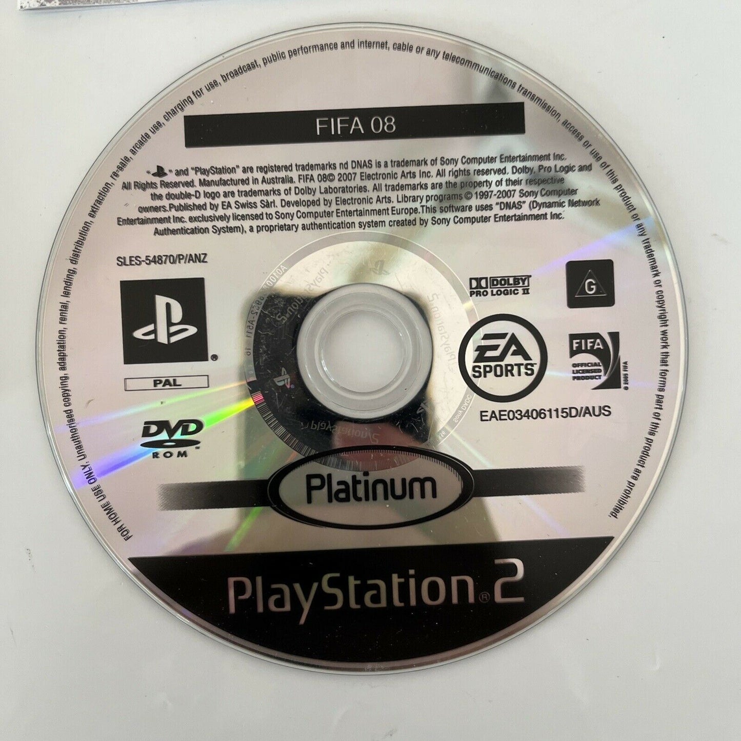 FIFA 08 - Playstation 2 PS2 PAL Soccer Football Game