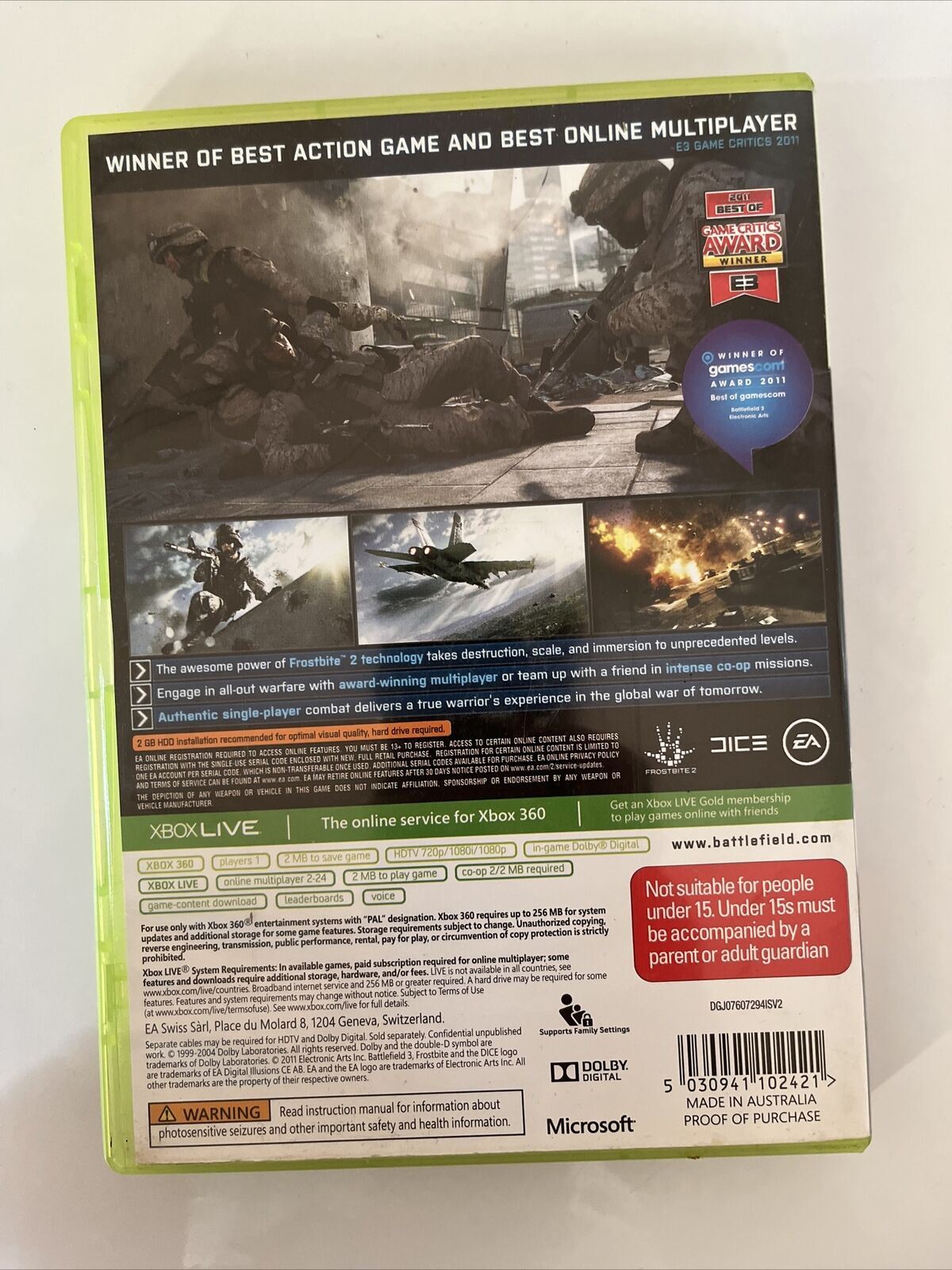 Battlefield 3 - Microsoft Xbox 360 PAL 2-Disc Shooter Game