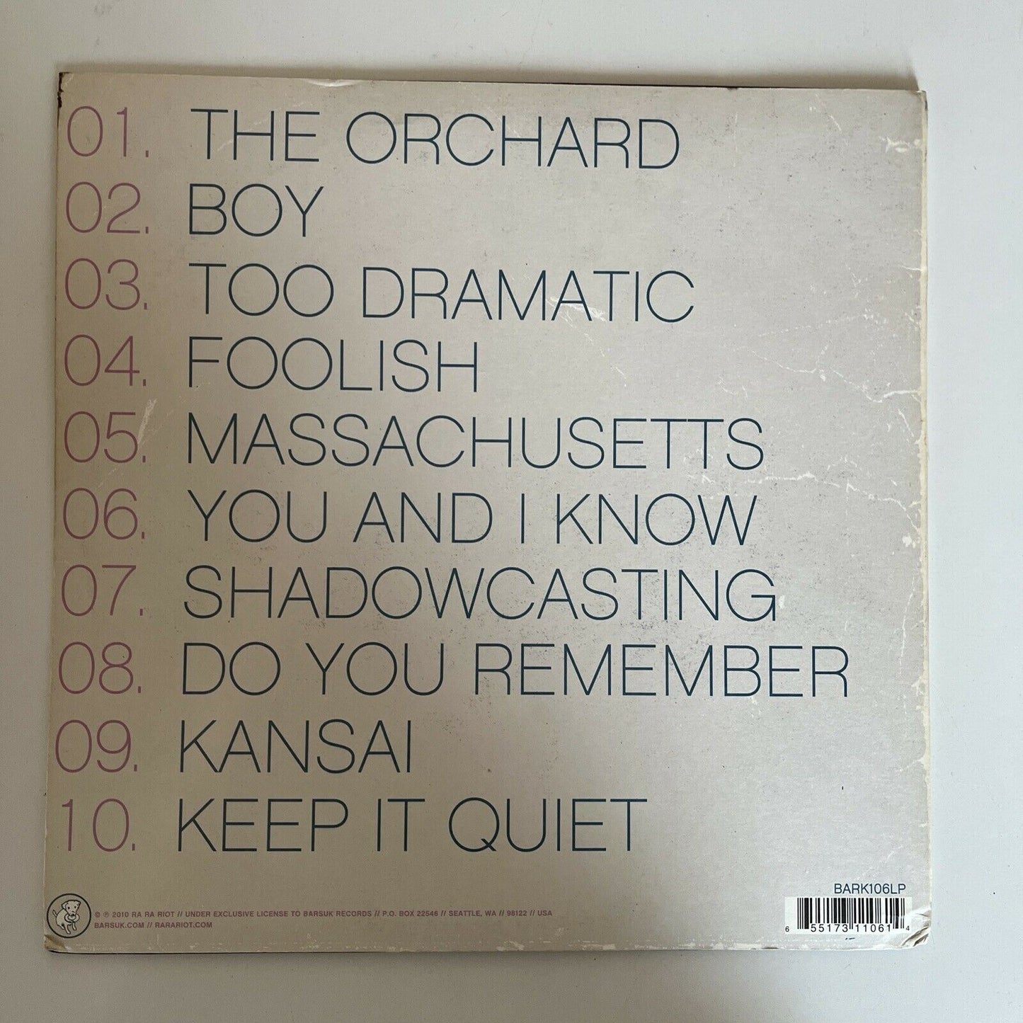 Ra Ra Riot – The Orchard 2010 Vinyl LP Album