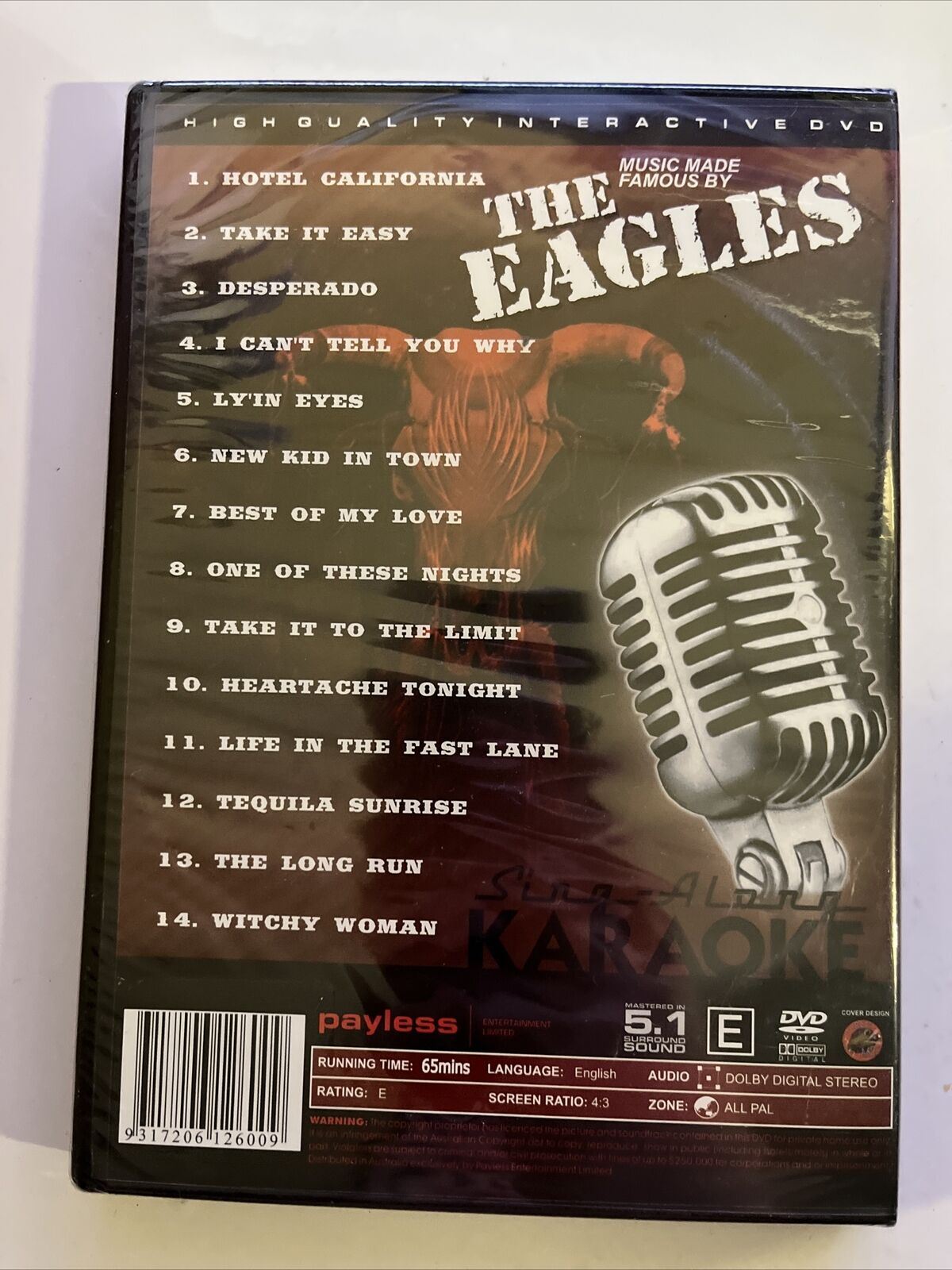 *New Sealed* The Eagles Sing-along Karaoke DVD All Regions