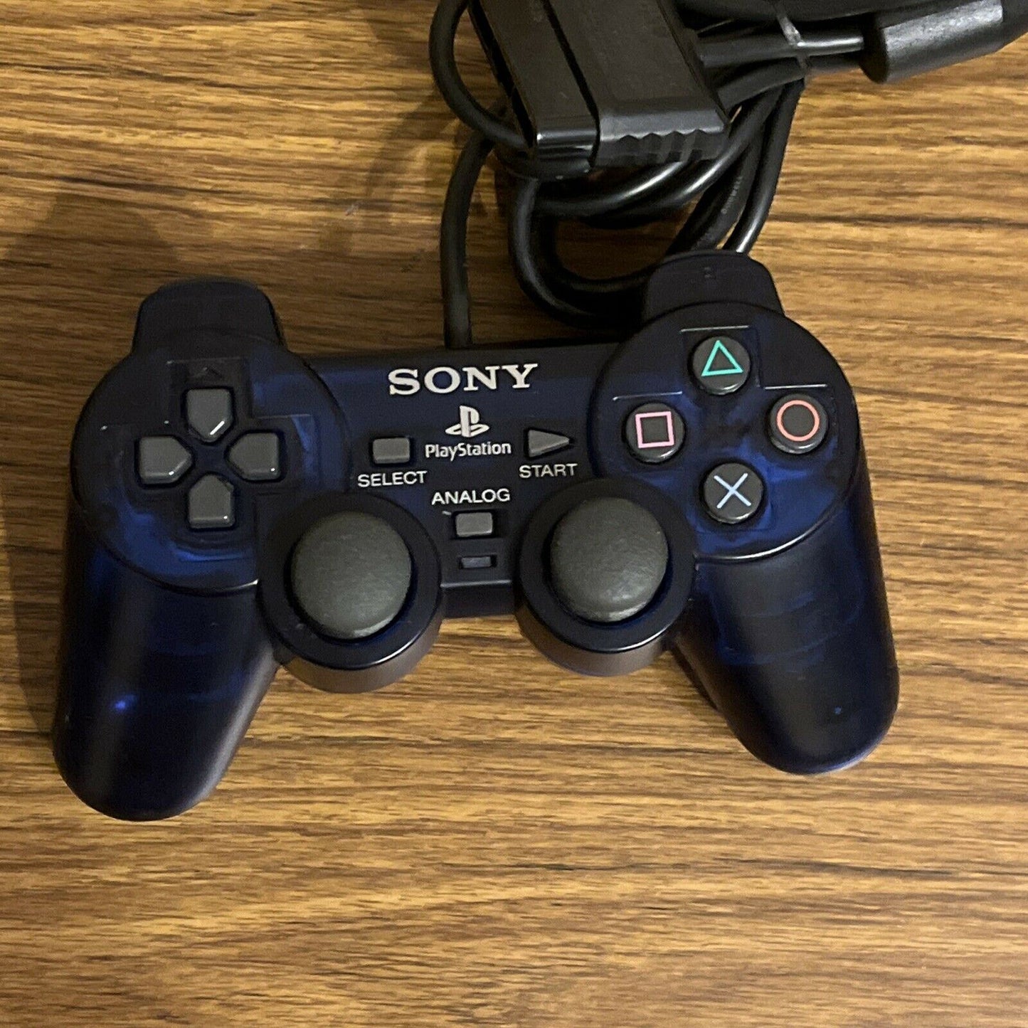 Official Sony Playstation PS2 Transparent Dark Blue Controller 100% Genuine