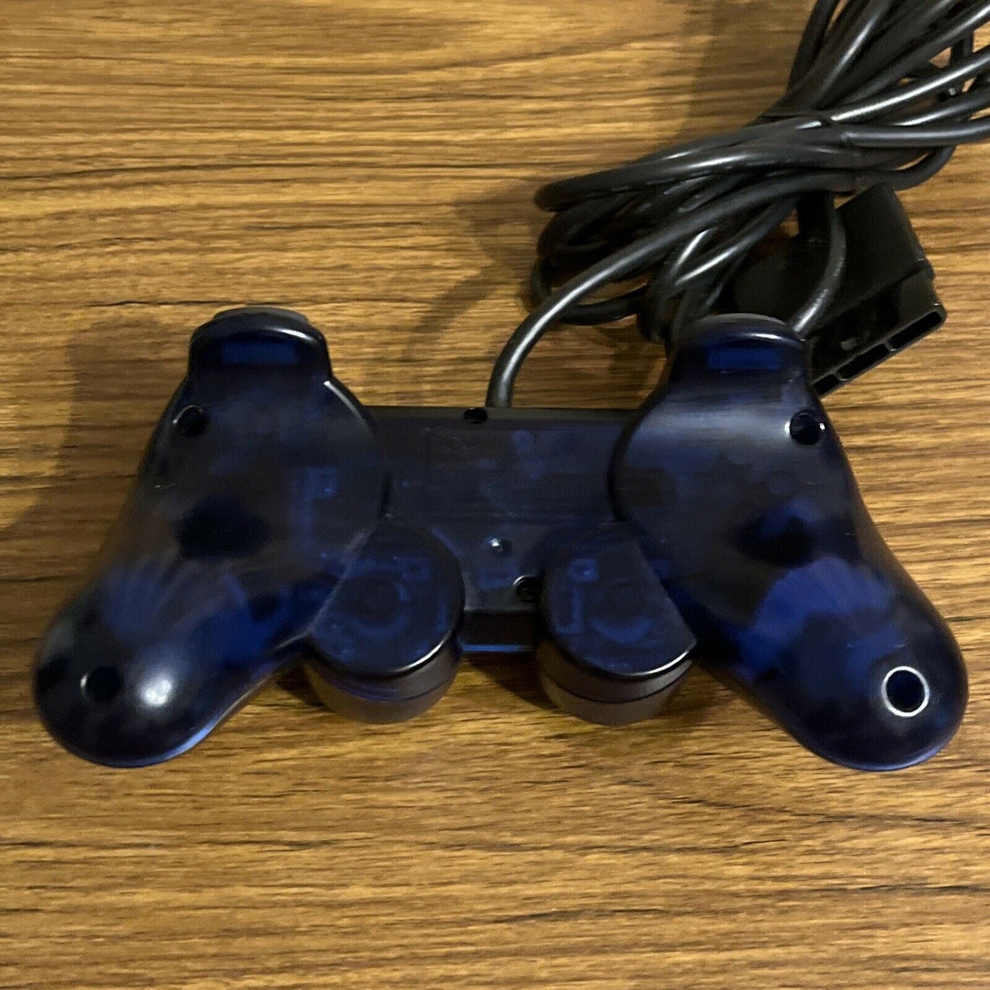 Official Sony Playstation PS2 Transparent Dark Blue Controller 100% Genuine