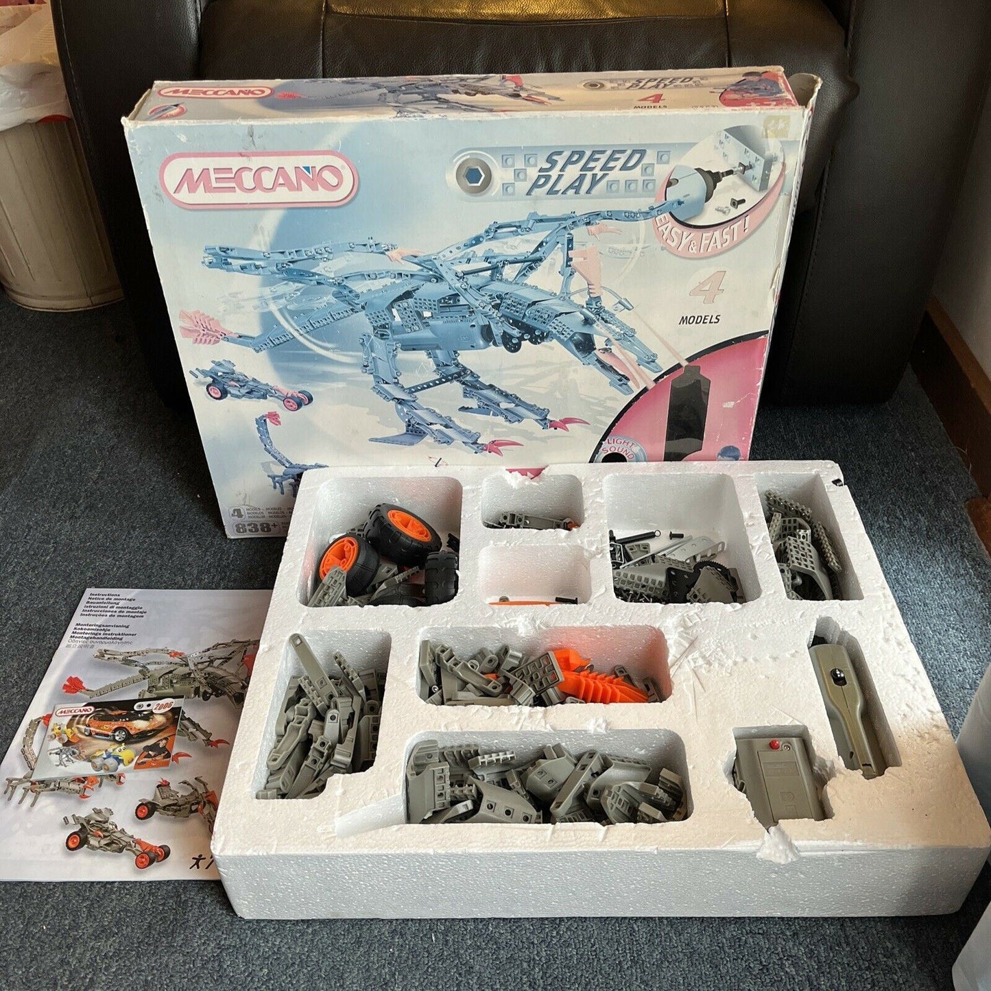 Meccano 9902 Speed Play 4 Models with light & sound Pterodactyl with Power Tool