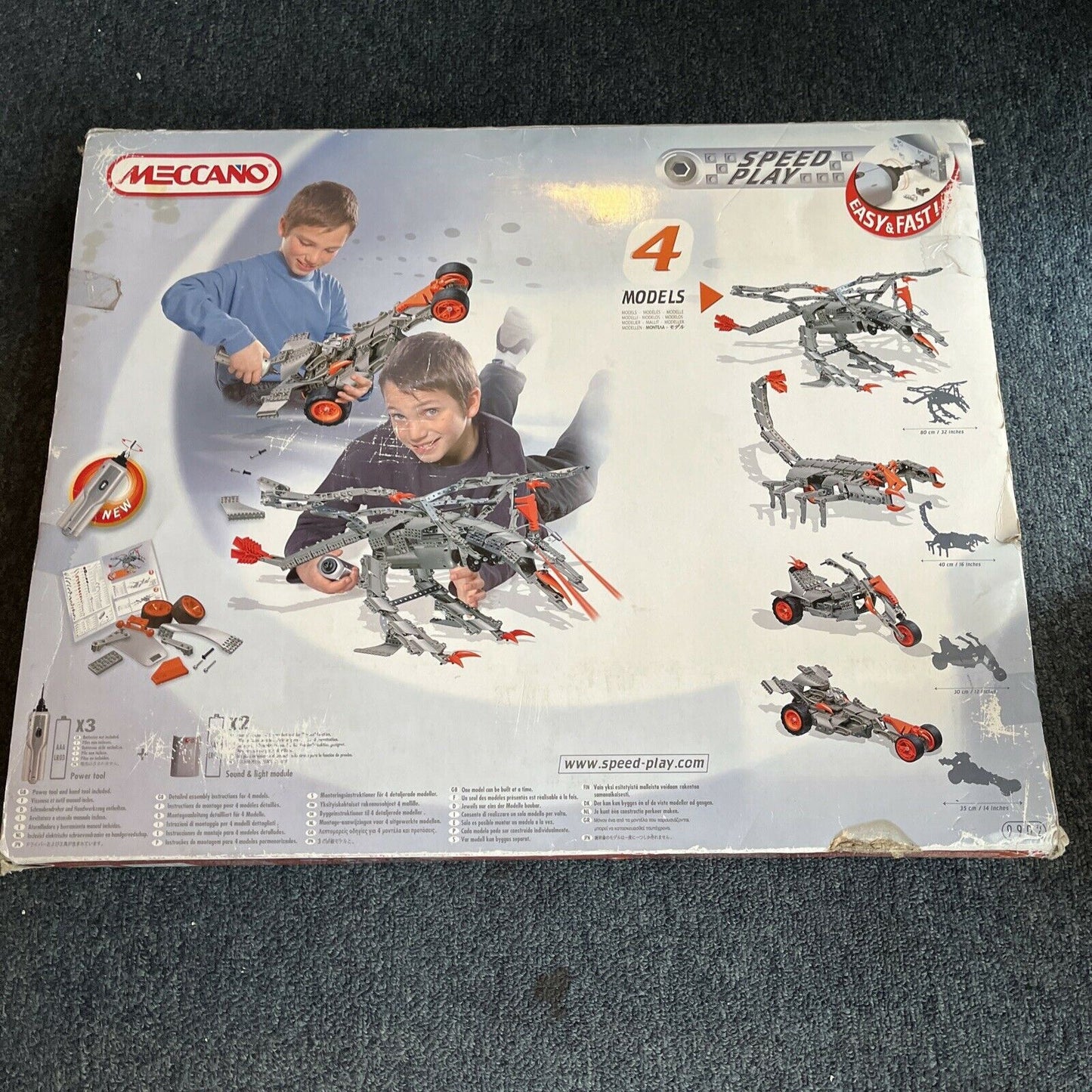 Meccano 9902 Speed Play 4 Models with light & sound Pterodactyl with Power Tool