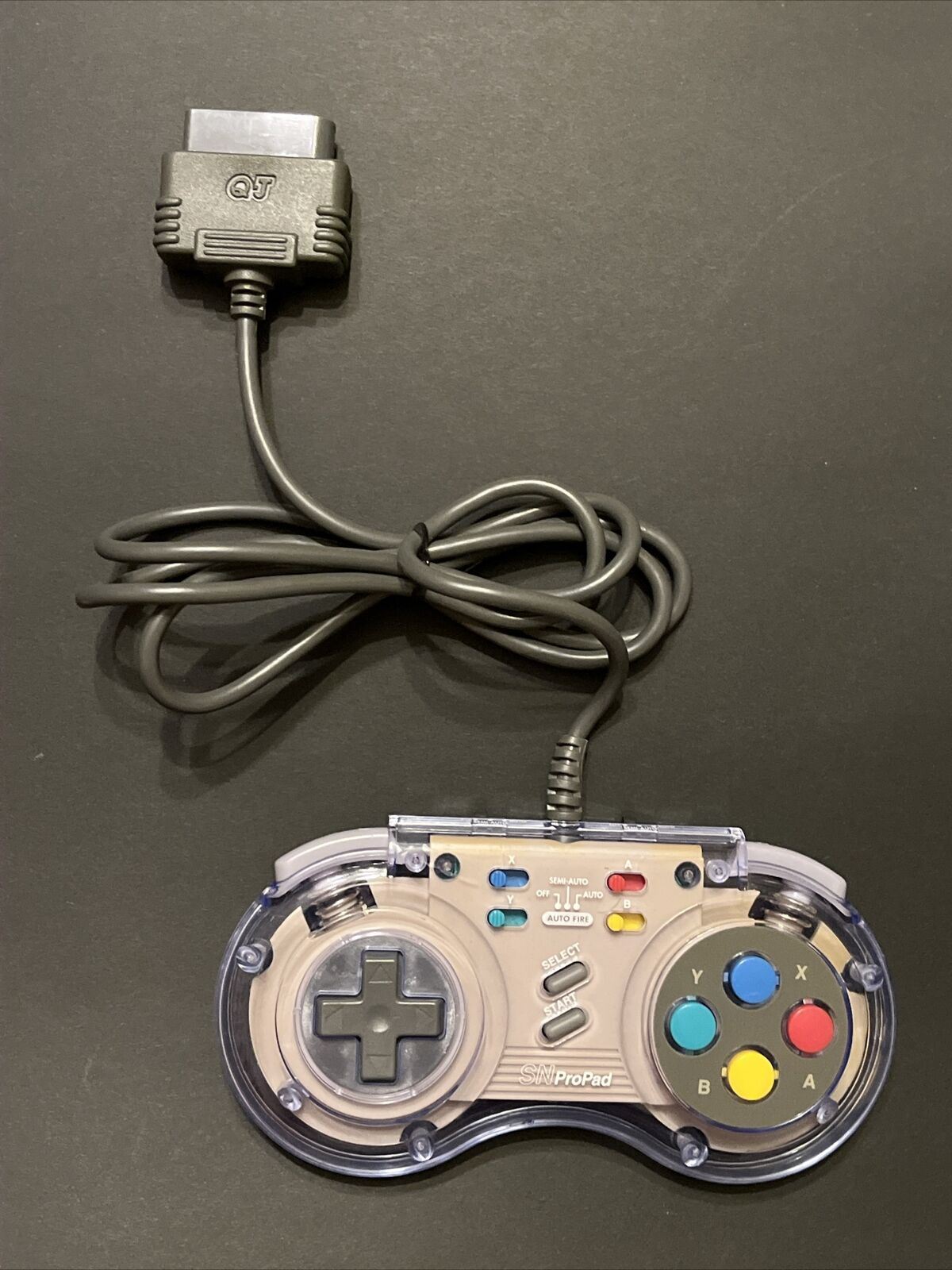 Super Nintendo SNES SN ProPad SV1334 Controller Turbo Transparent Light Blue