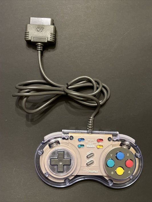 Super Nintendo SNES SN ProPad SV1334 Controller Turbo Transparent Light Blue