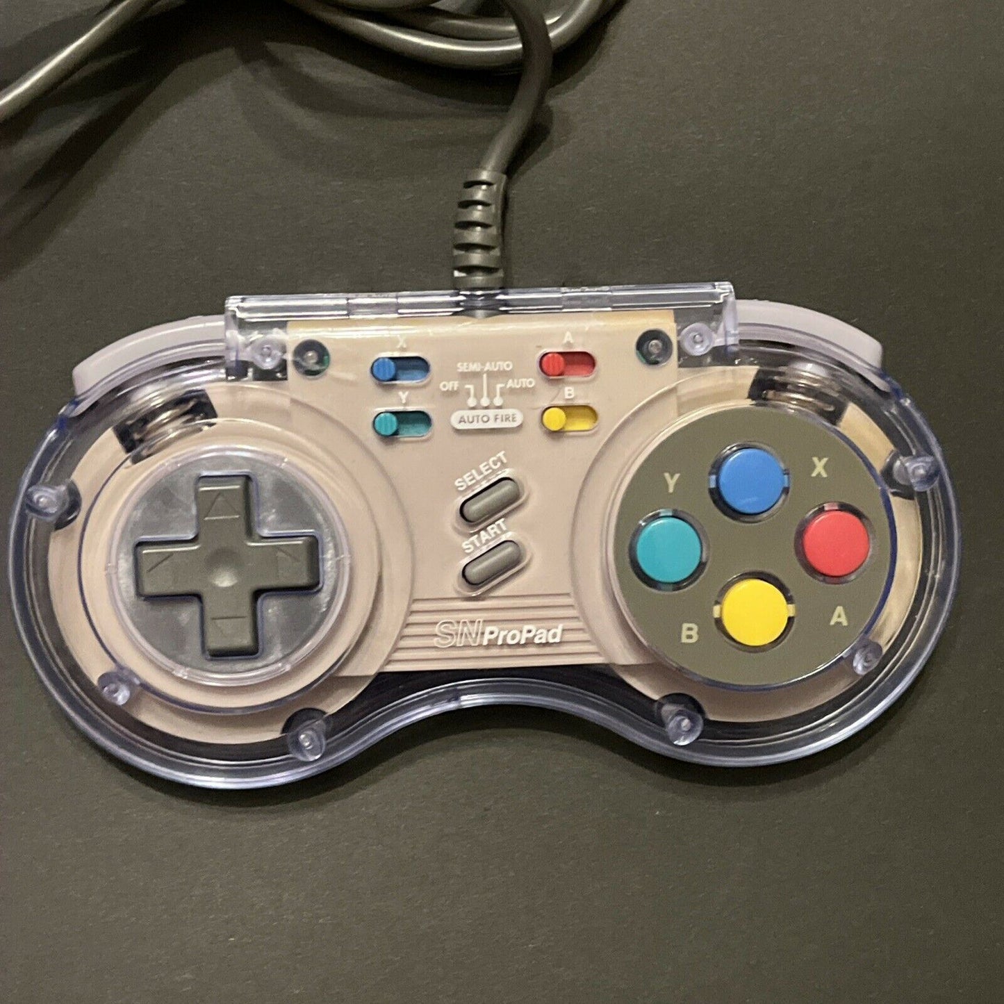 Super Nintendo SNES SN ProPad SV1334 Controller Turbo Transparent Light Blue