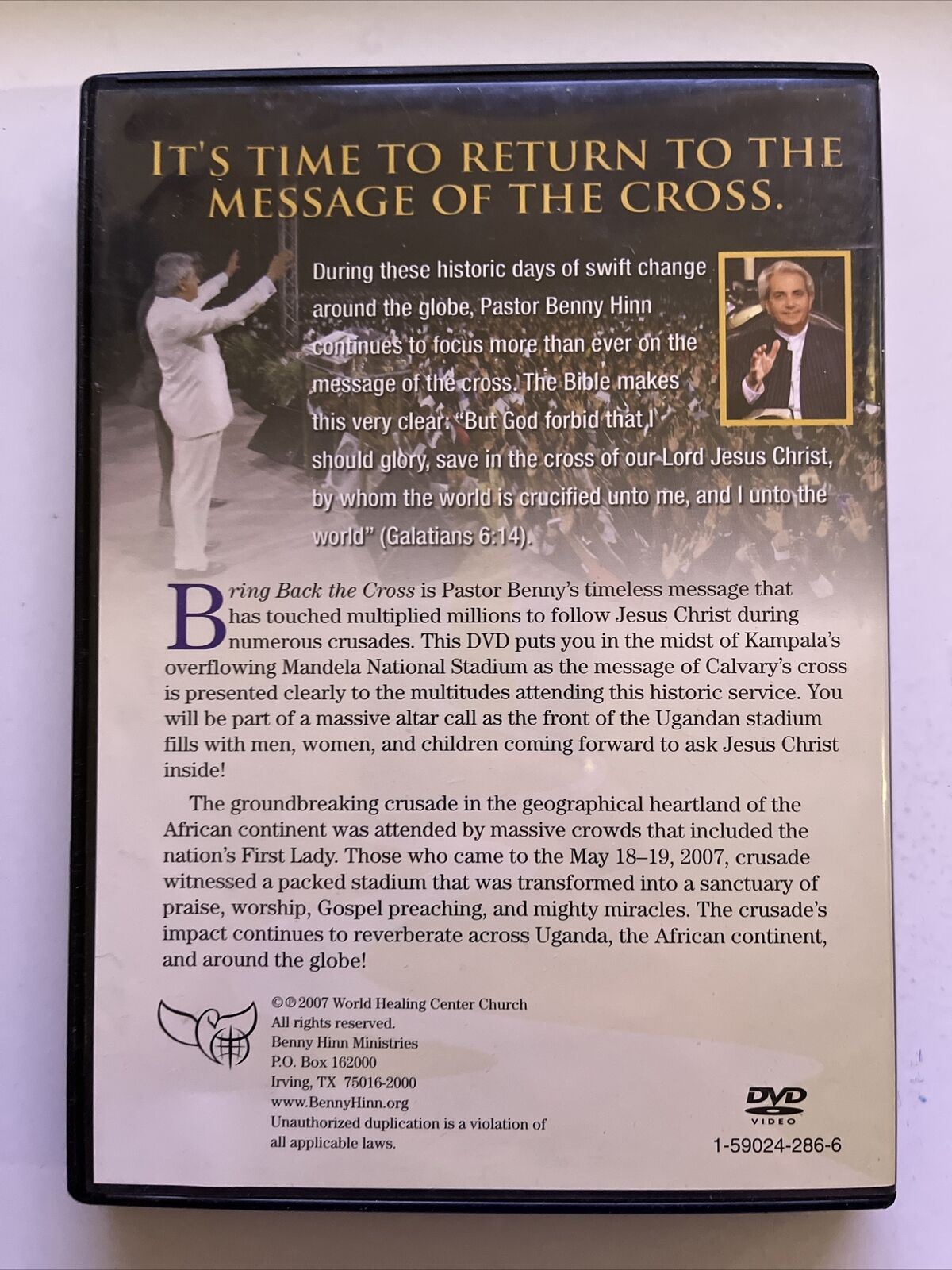 Benny Hinn - Bring Back the Cross (DVD) All Regions