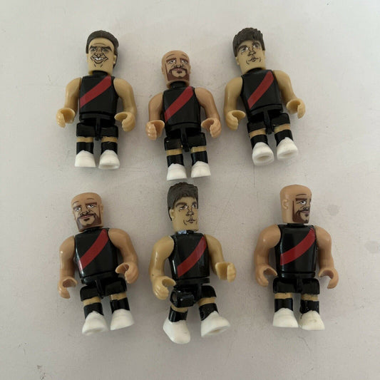 6x AFL Micro-figures Essendon Bombers - Goddard, Chapman, Carlisle