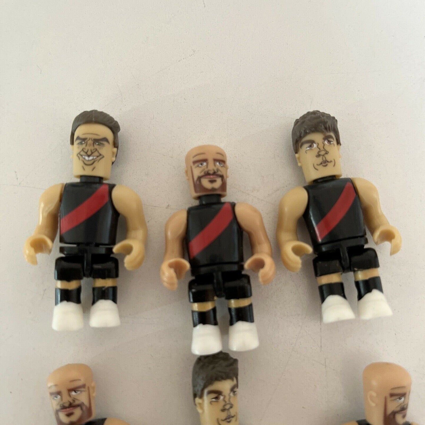 6x AFL Micro-figures Essendon Bombers - Goddard, Chapman, Carlisle
