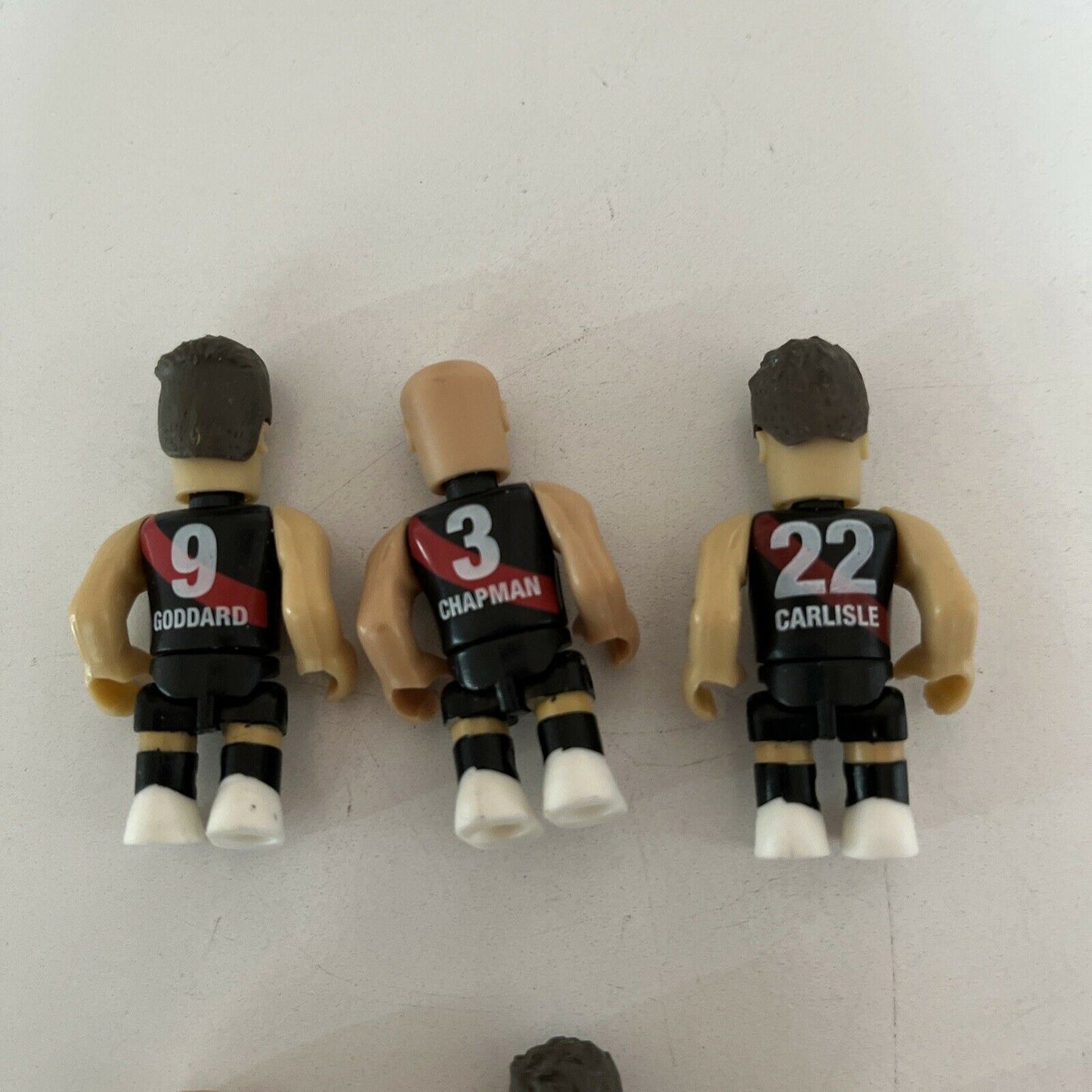 6x AFL Micro-figures Essendon Bombers - Goddard, Chapman, Carlisle