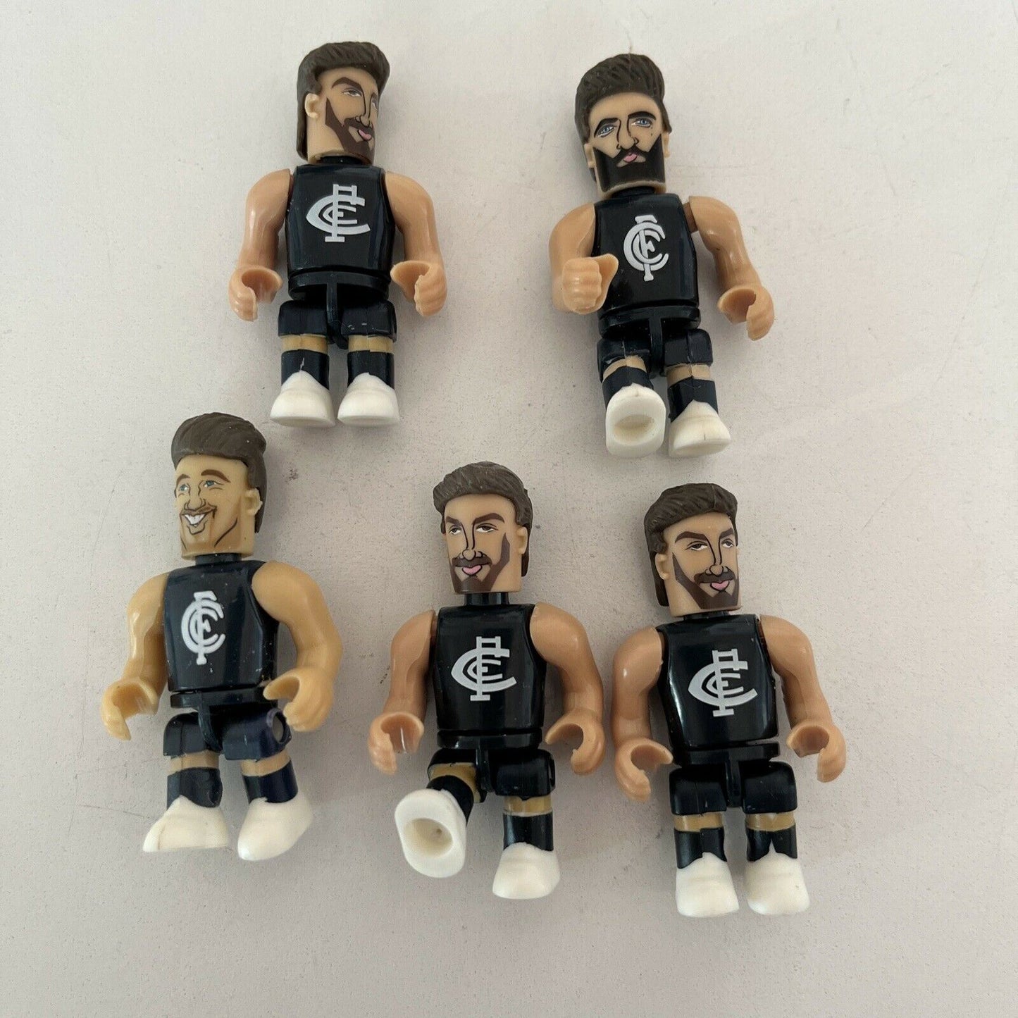 5x AFL Micro-figures Carlton Football Club - Walker, Simpson, Thomas