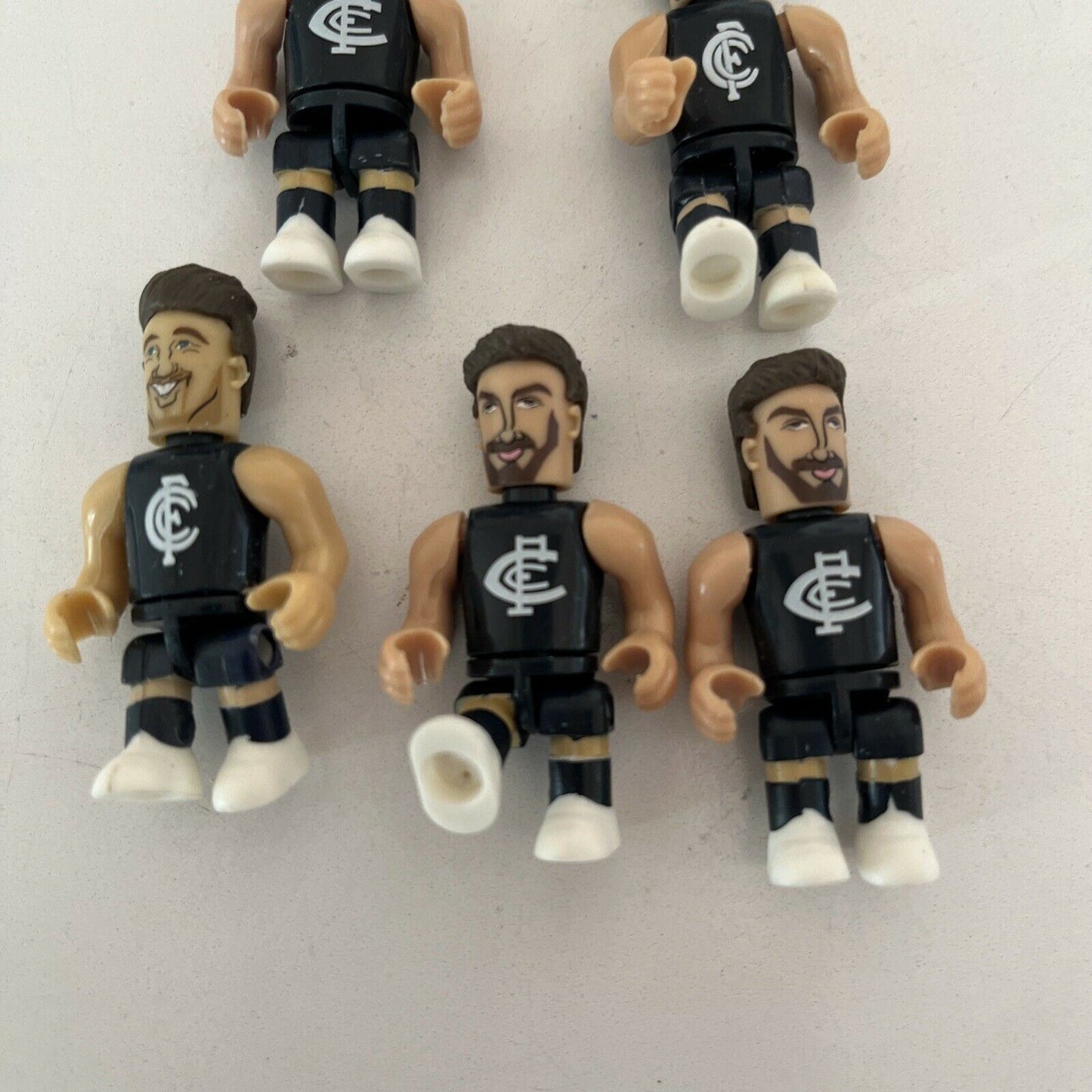 5x AFL Micro-figures Carlton Football Club - Walker, Simpson, Thomas