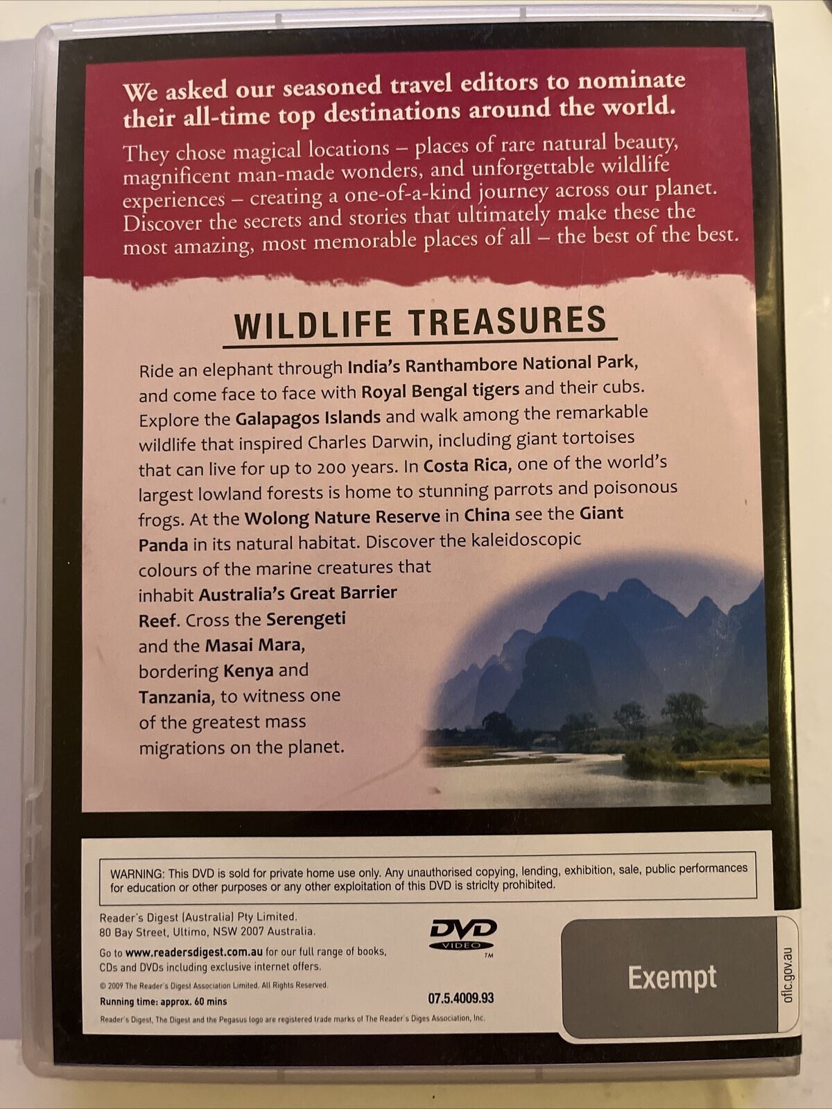 Must See Places Of The World - Wildlife Treasures DVD Reader's Digest All Region