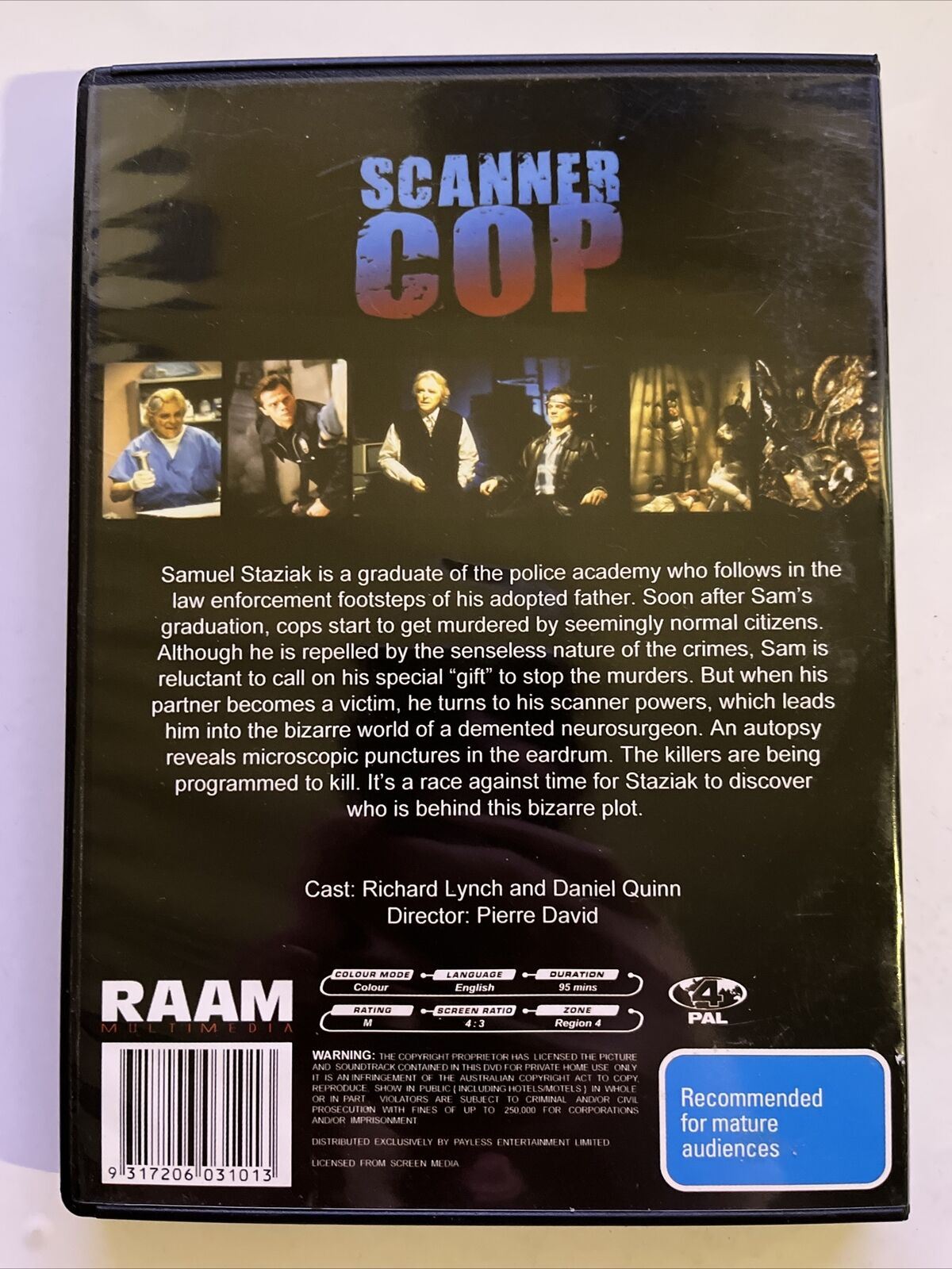 Scanner Cop (DVD, 1994) Daniel Quinn, Darlanne Fluegel. Horror Sci-Fi Film
