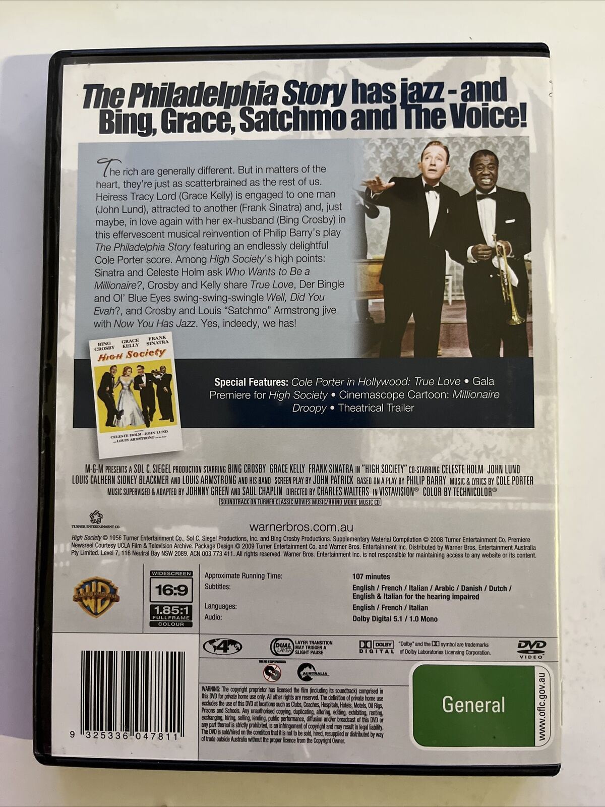 High Society (DVD, 1956) Bing Crosby, Frank Sinatra, Grace Kelly. Region 4