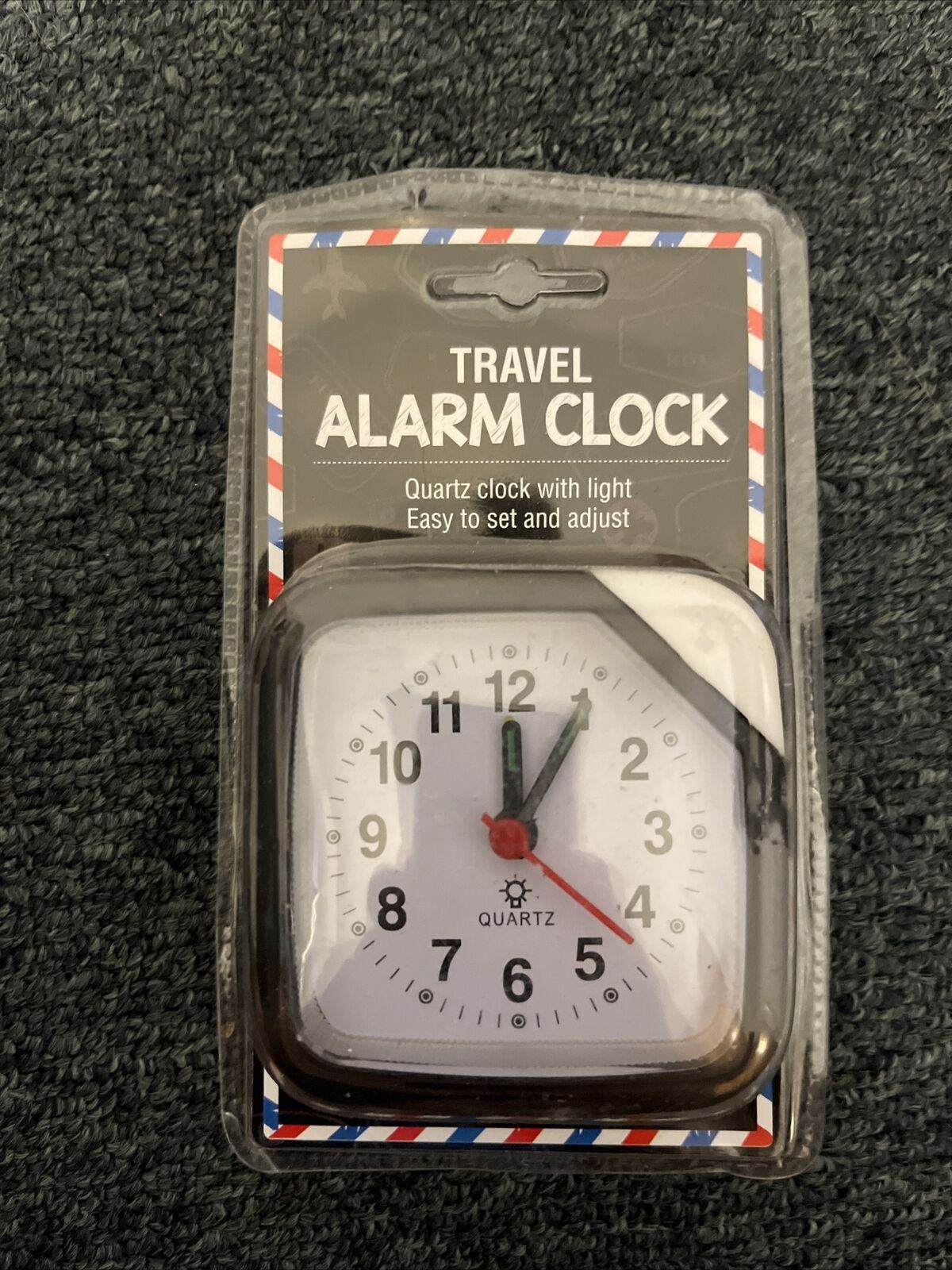 Travel Alarm Clock with Light Analog