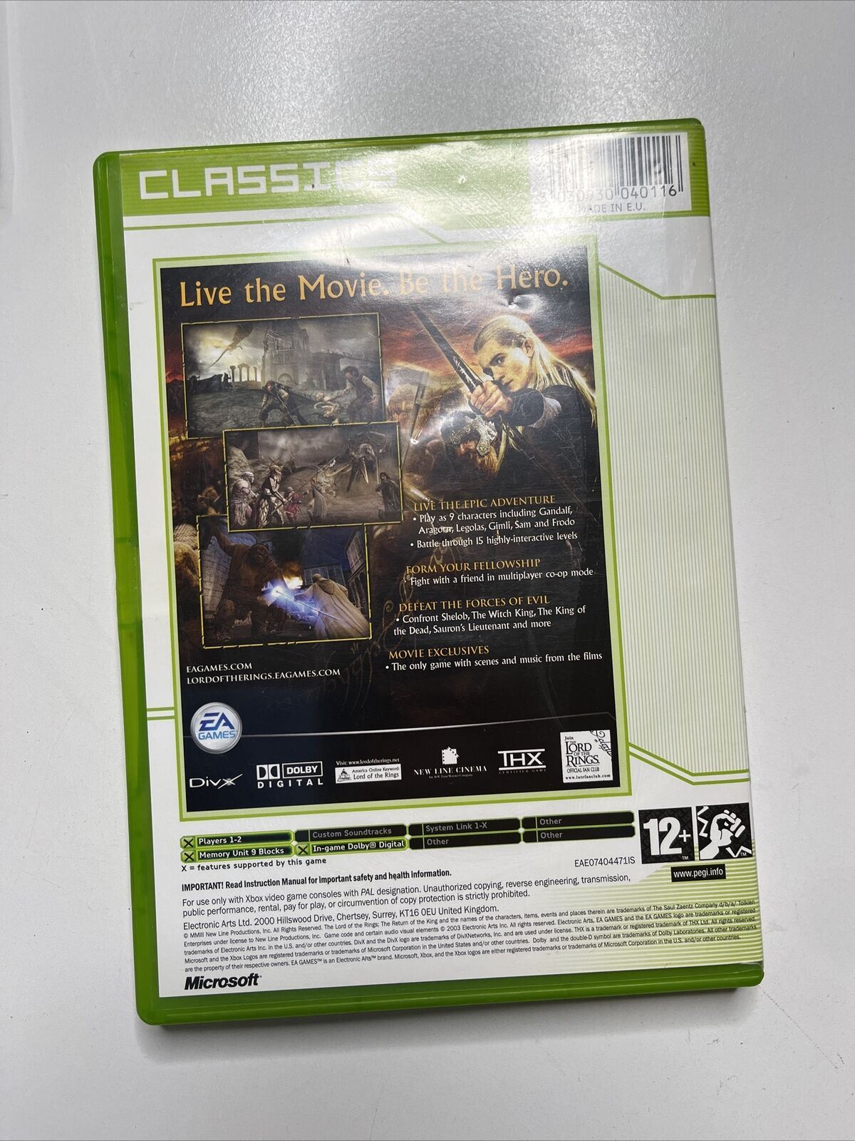 The Lord of the Rings : Return of the King - Microsoft Xbox Original PAL Game